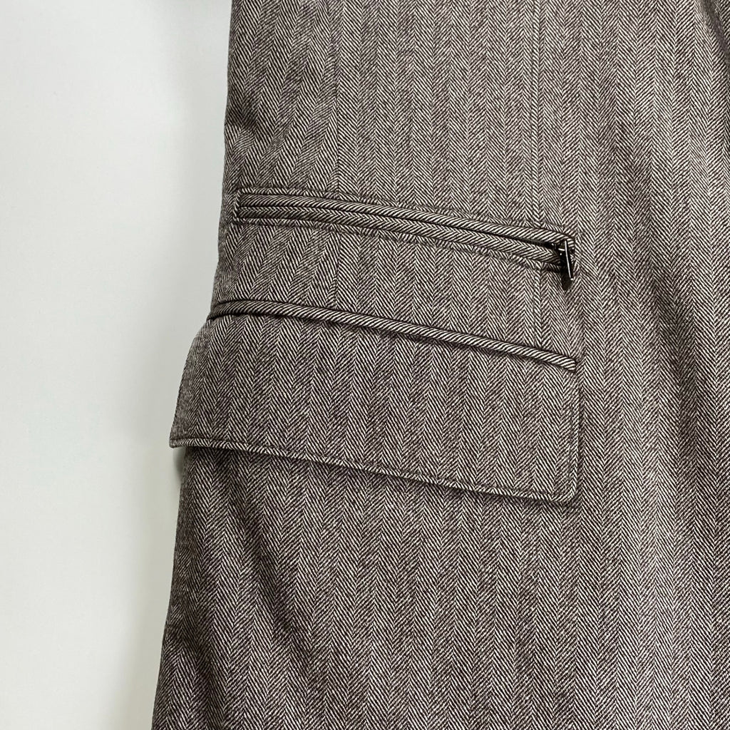 CORNELIANI コルネリアーニ / カシミヤ混 IDコート ヘリンボーン バージンウール使用 参考定価：300,000程度 SIZE:48（L程度）