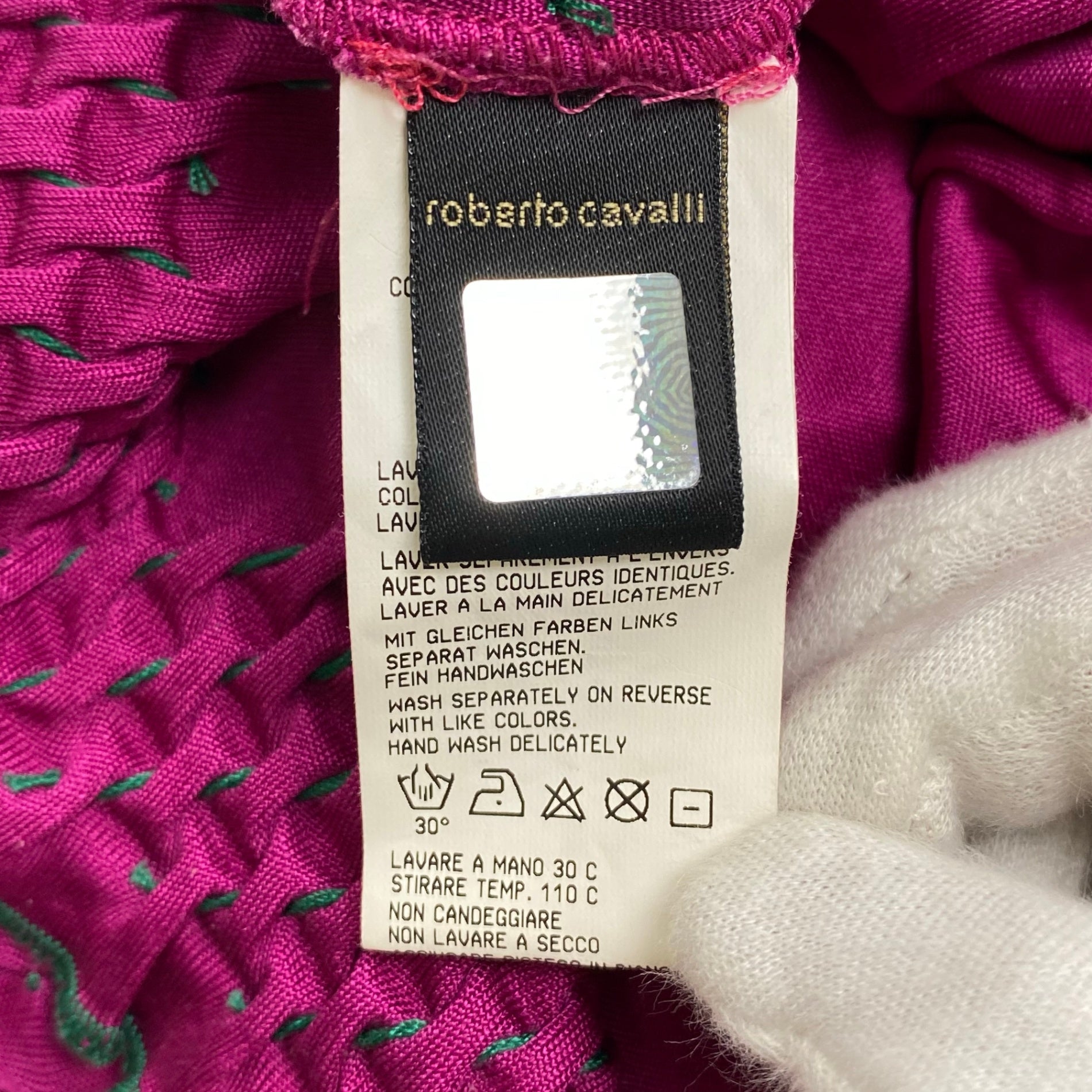 CLASS roberto cavalli ロベルト カヴァリ / シルク100％ ノースリーブ ビジューカットソー フリル 参考定価：35,000程度 SIZE:42(M程度)