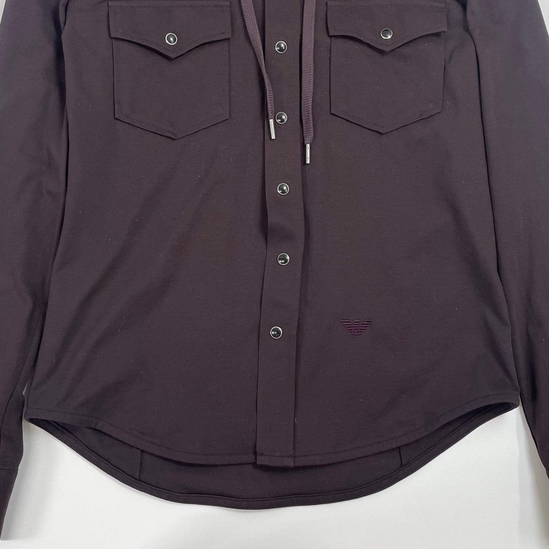 EMPORIO ARMANI エンポリオ アルマーニ / スナップボタンフードシャツ 参考定価：35,000程度 SIZE:M