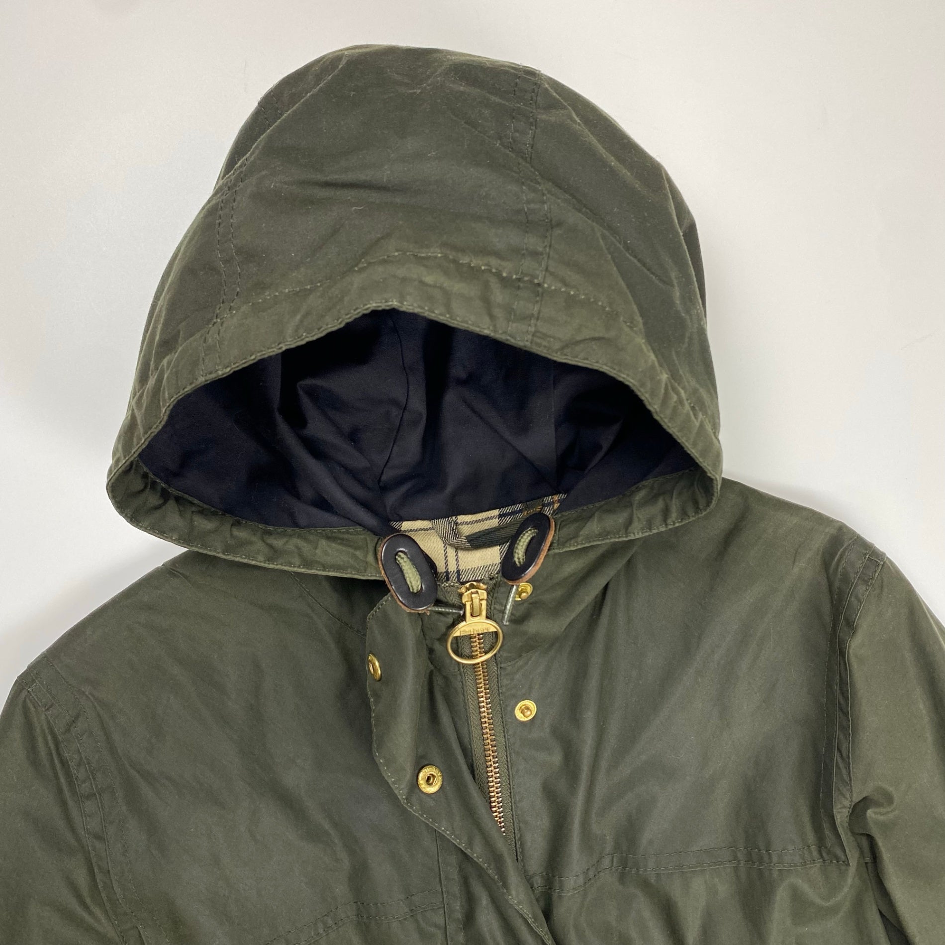 BARBOUR バブアー / LADIES WAX DURHAM オリーブ タータンチェック SIZE:38(M程度)