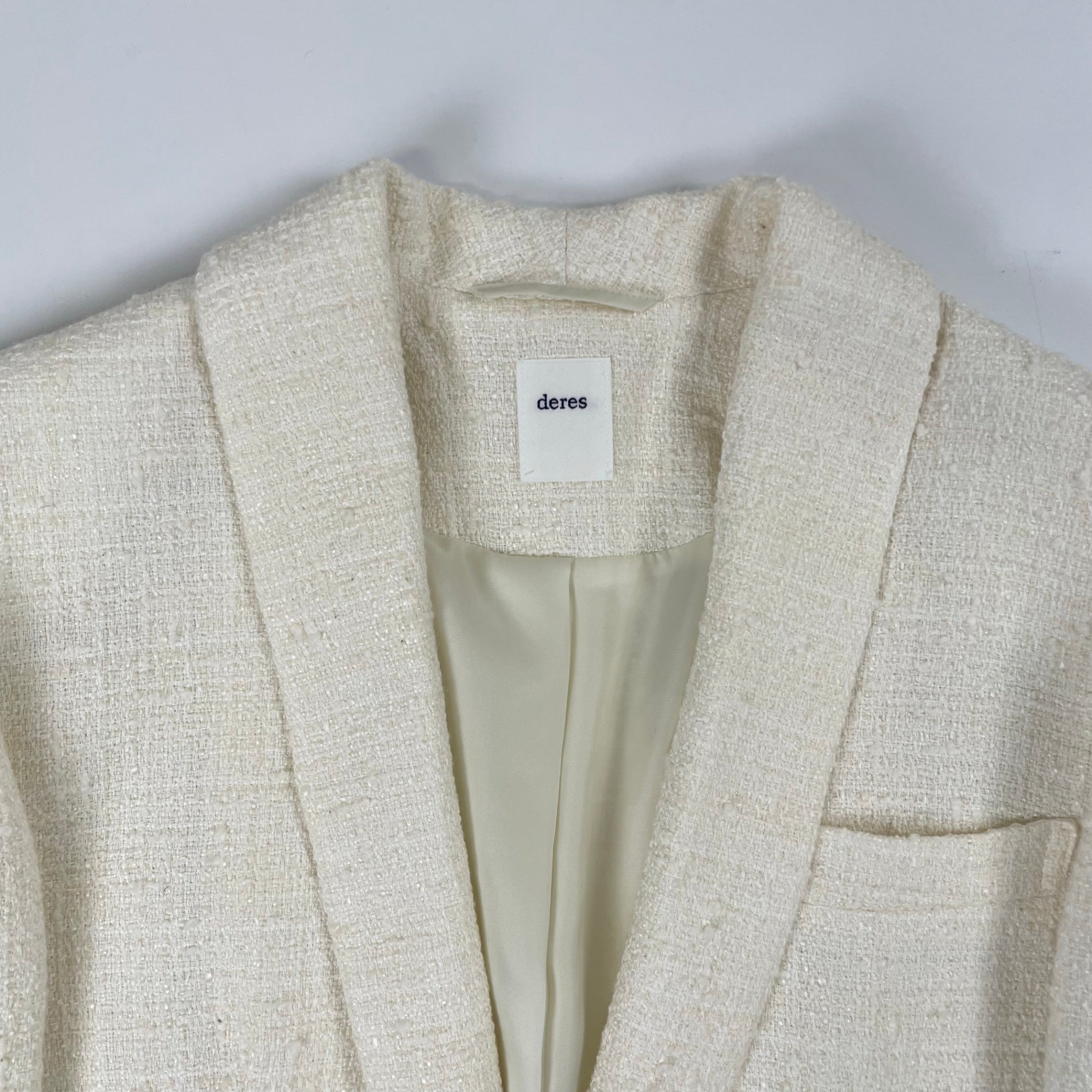 deres / シーンレスツイードジャケット 参考定価：45,000+tax SIZE：FREE