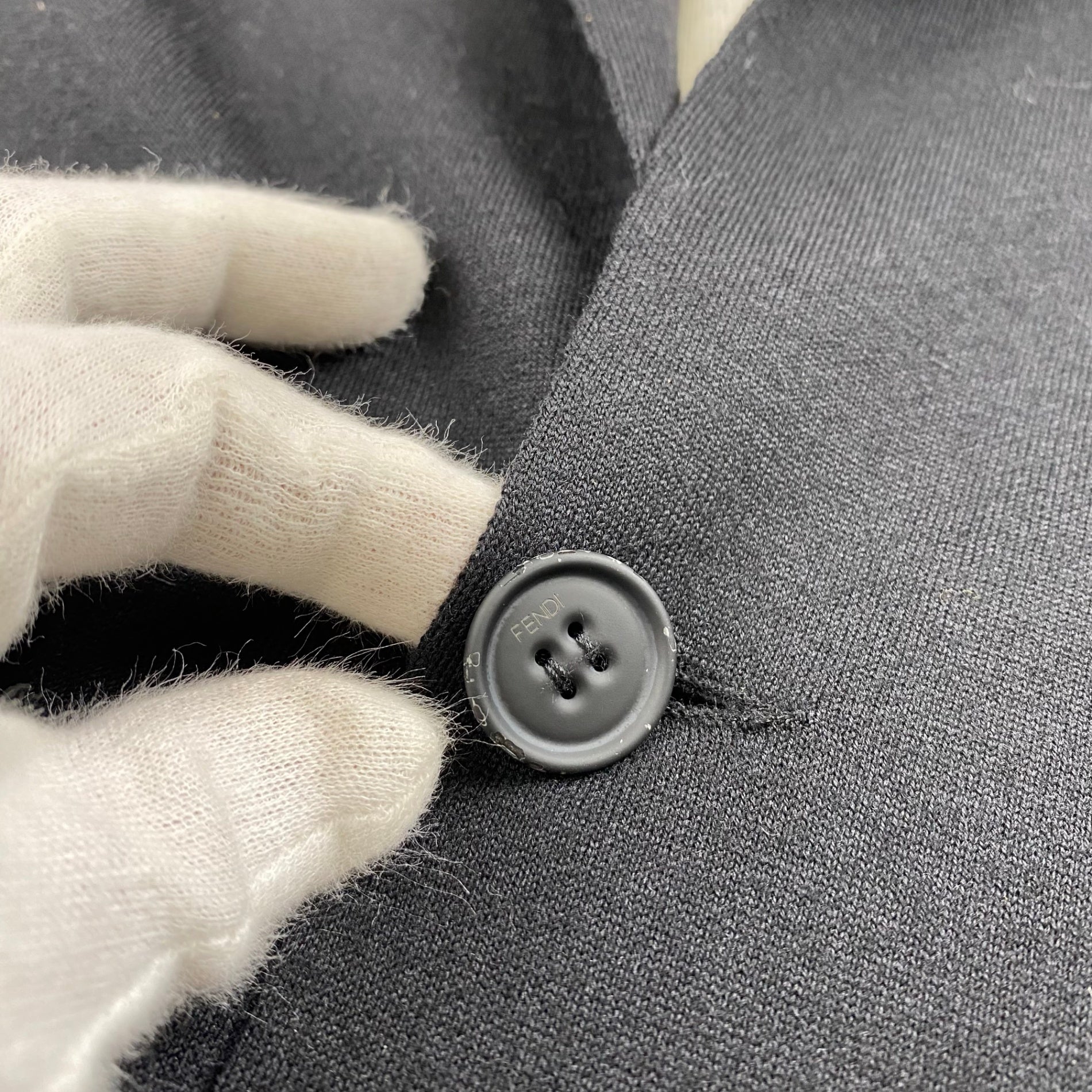 FENDI フェンディ / ニット バイカラー ジャガード ジャケット MADE IN ITALY SIZE:48（L程度）