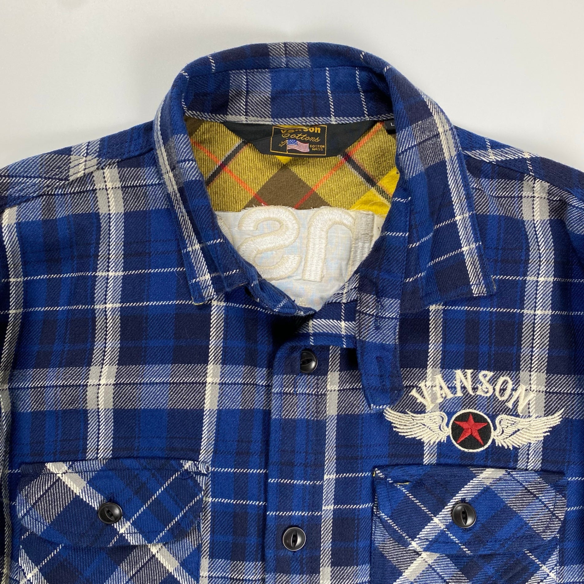 vanson バンソン / ネルシャツ モーターサイクル コットン100％ 参考定価：13,800+tax SIZE:L