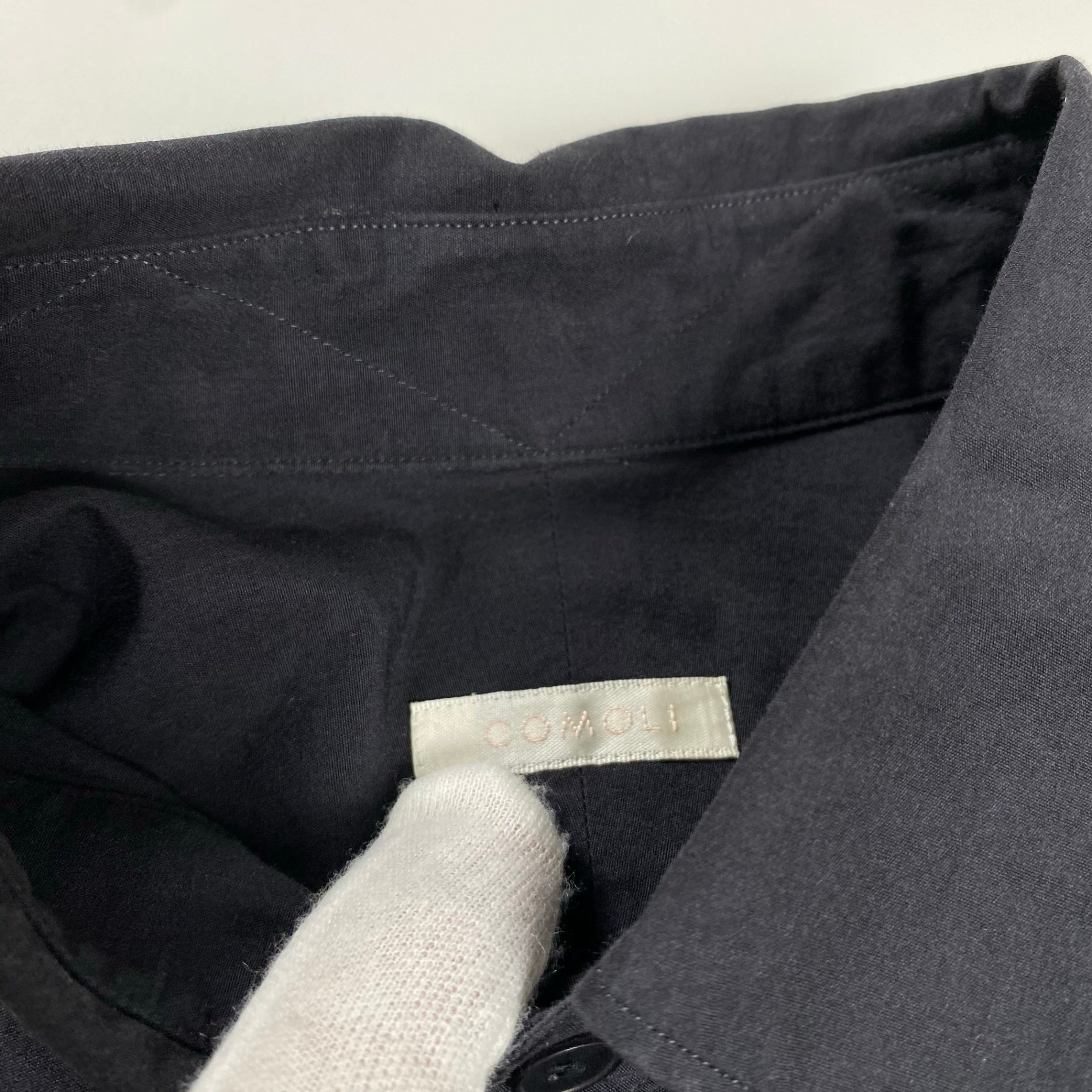 COMOLI コモリ / コモリショートスリーブシャツ ブラック 美品 R01-02008 SIZE:1