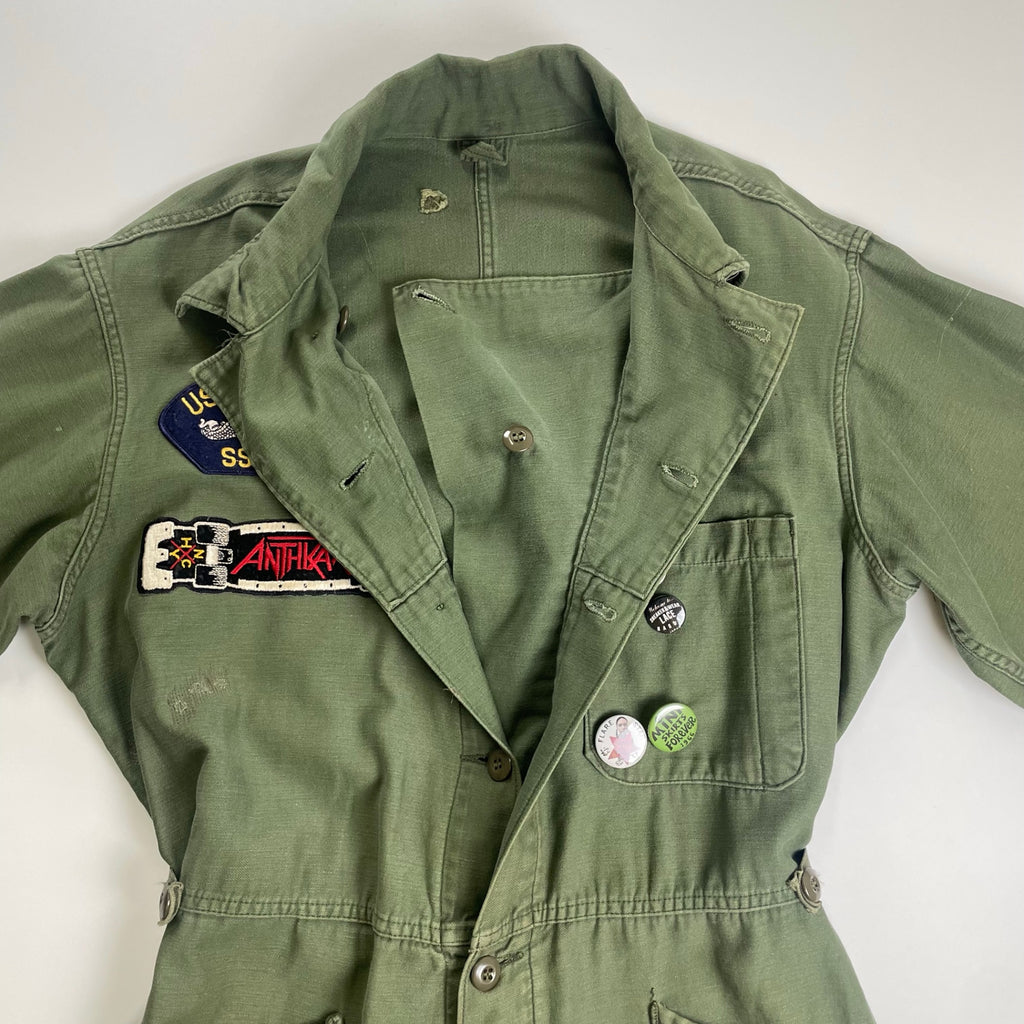 VINTAGE ヴィンテージ / リメイクオールインワン コットンサテン OG-107 ツナギ SIZE：L程度