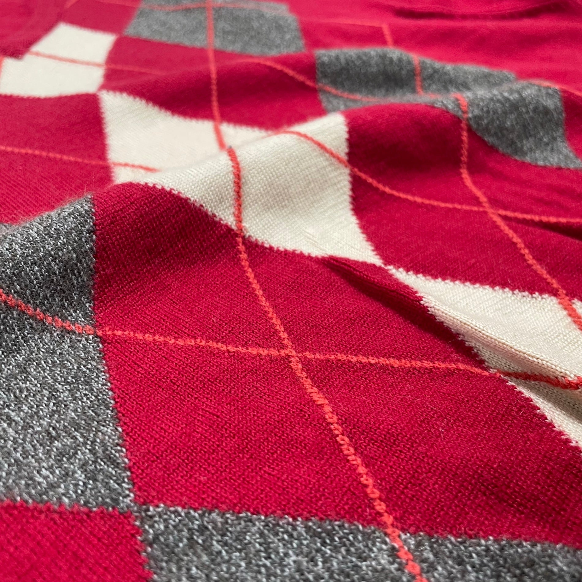 BARACUTA バラクータ / ヴィンテージMERINOアーガイルニット スコットランド製 SIZE:LL