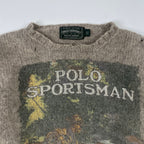 POLO COUNTRY / VINTAGE ルアーマンプリントニット 当時物 SIZE:L
