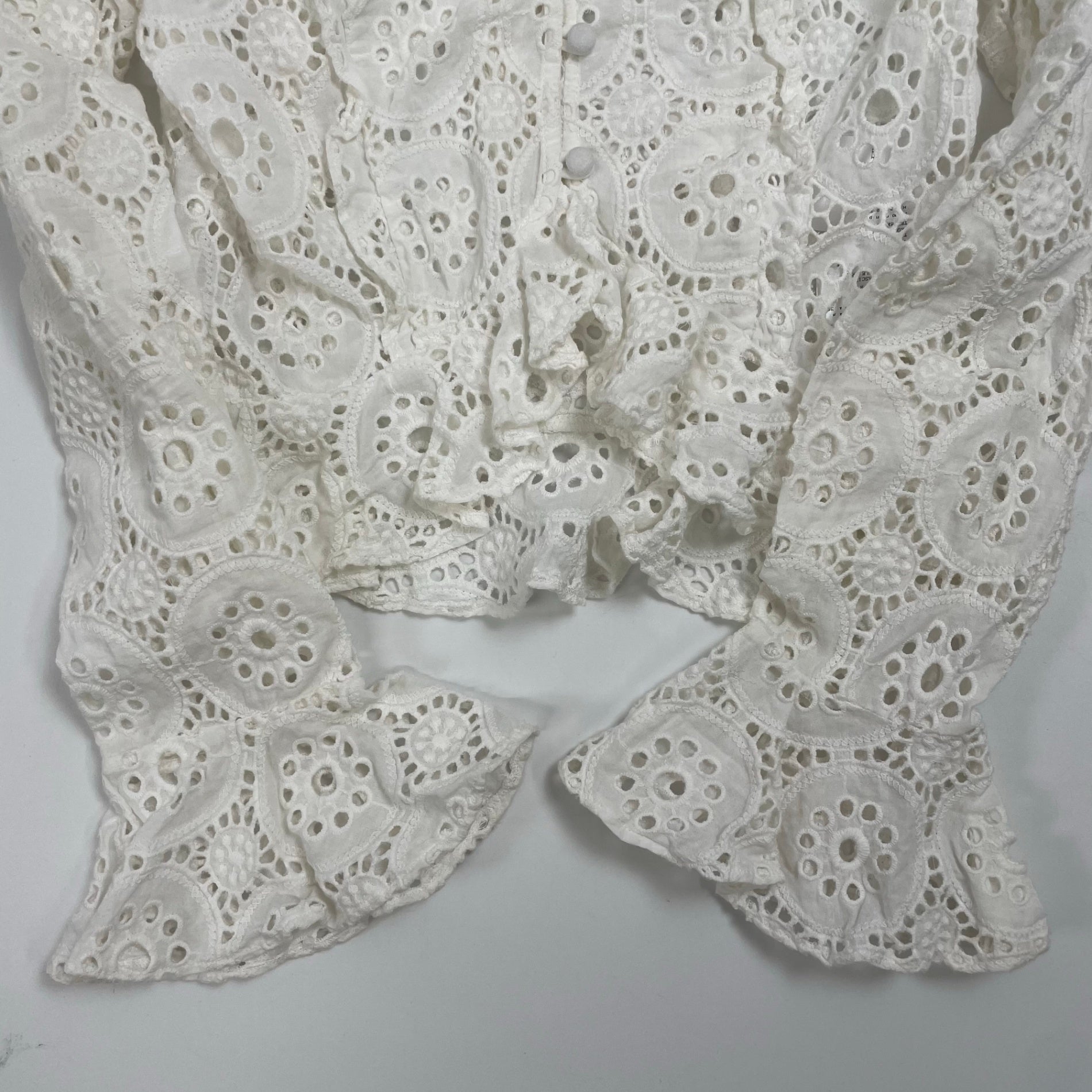 ISABELLE BLANCHE イザベルブランシュ / カットワークレースブラウス 参考定価：40,000程度 SIZE：XXS