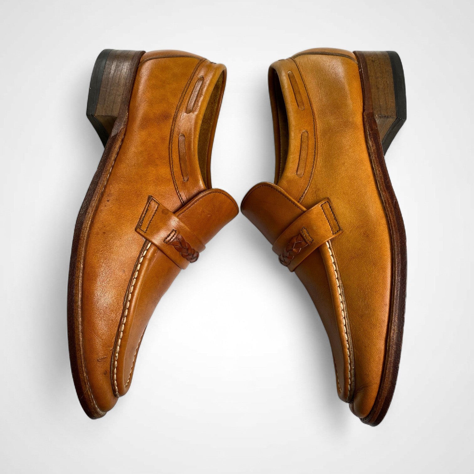 HANOVER ハノーバー / ヴィンテージ レザーローファー イントレチャート 6-70年代 USA製 SIZE:8 1/2