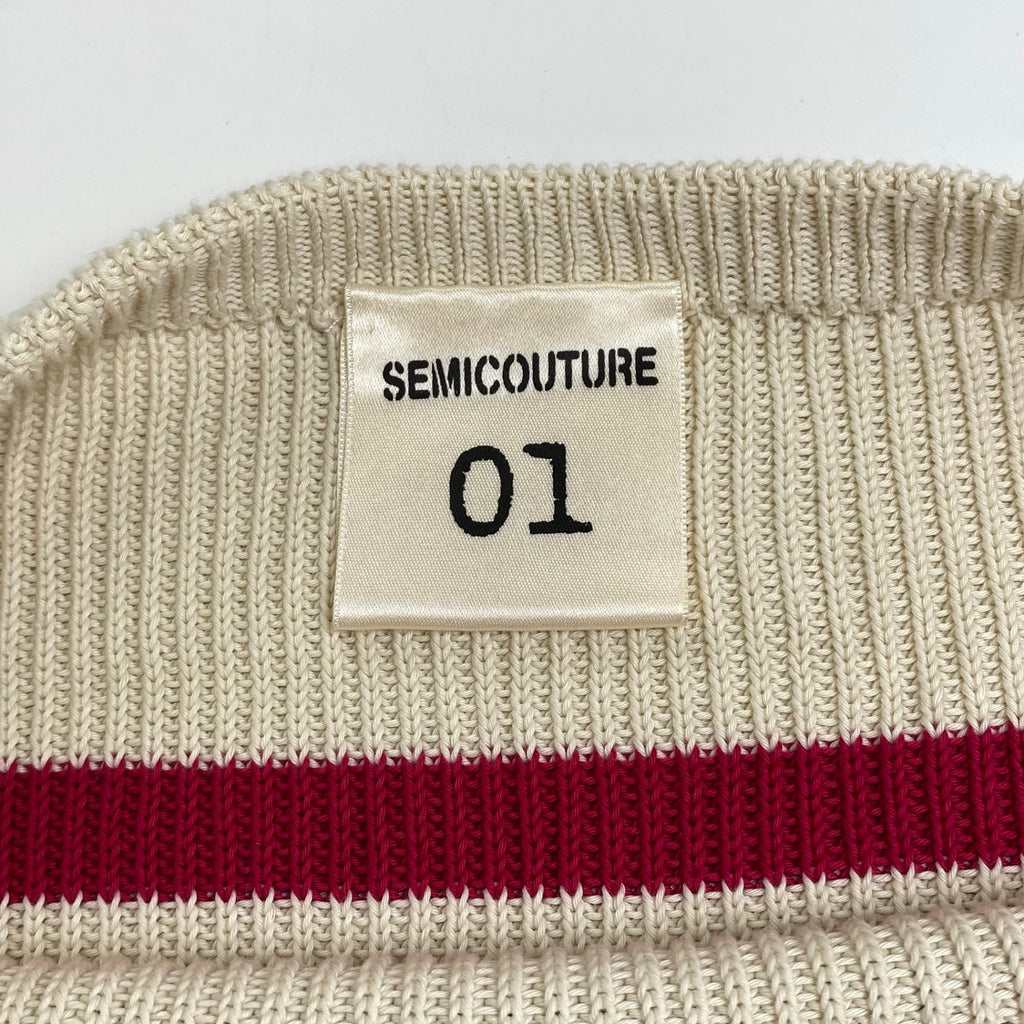 SEMI COUTURE セミクチュール / コットンボーダーニット ショート丈 参考定価：40,000程度 SIZE:M