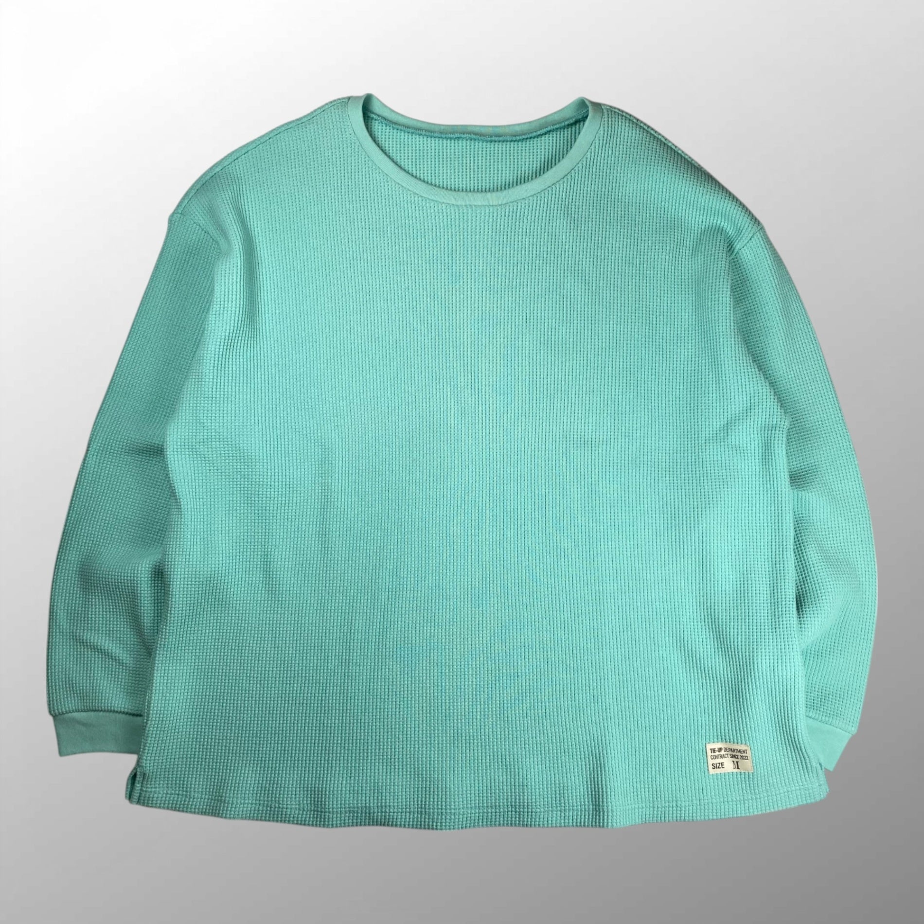 【タグ付・美品】 Tie-up タイアップ / WAFFLE BIG THERMAL サーマル ブルー コットン100％ 日本製 参考定価：18,000+tax SIZE:M