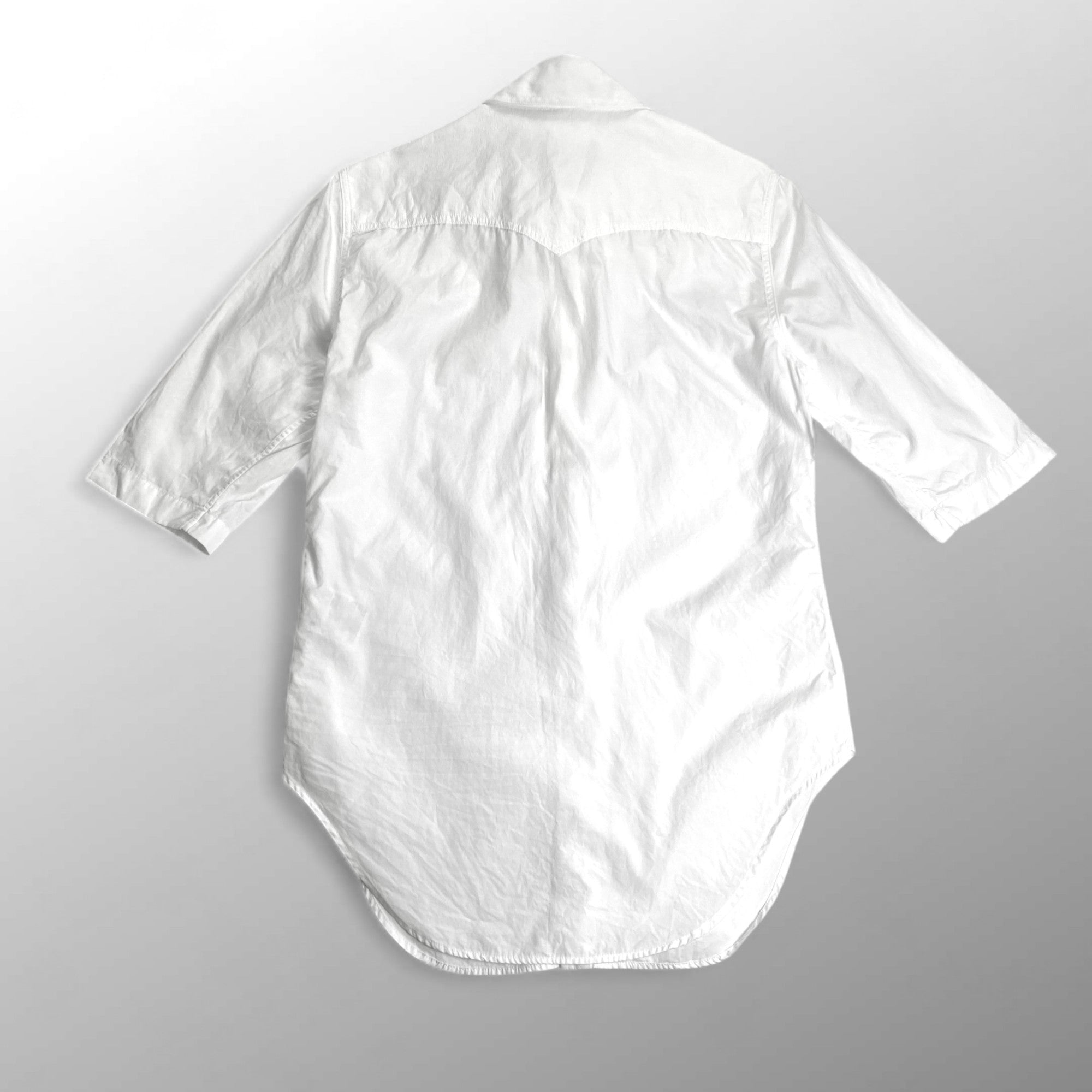 【デムナ期 ユニセックス】 BALENCIAGA バレンシアガ / WESTERN SHORT SLEEVE SHIRT スナップ シャツ ホワイト SIZE:37