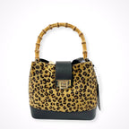 LAURA DI MAGGIO ローラ ディ マッジオ / ハラコ×レザーバンブーハンドルバッグ 未使用品 参考定価：33,000+tax
