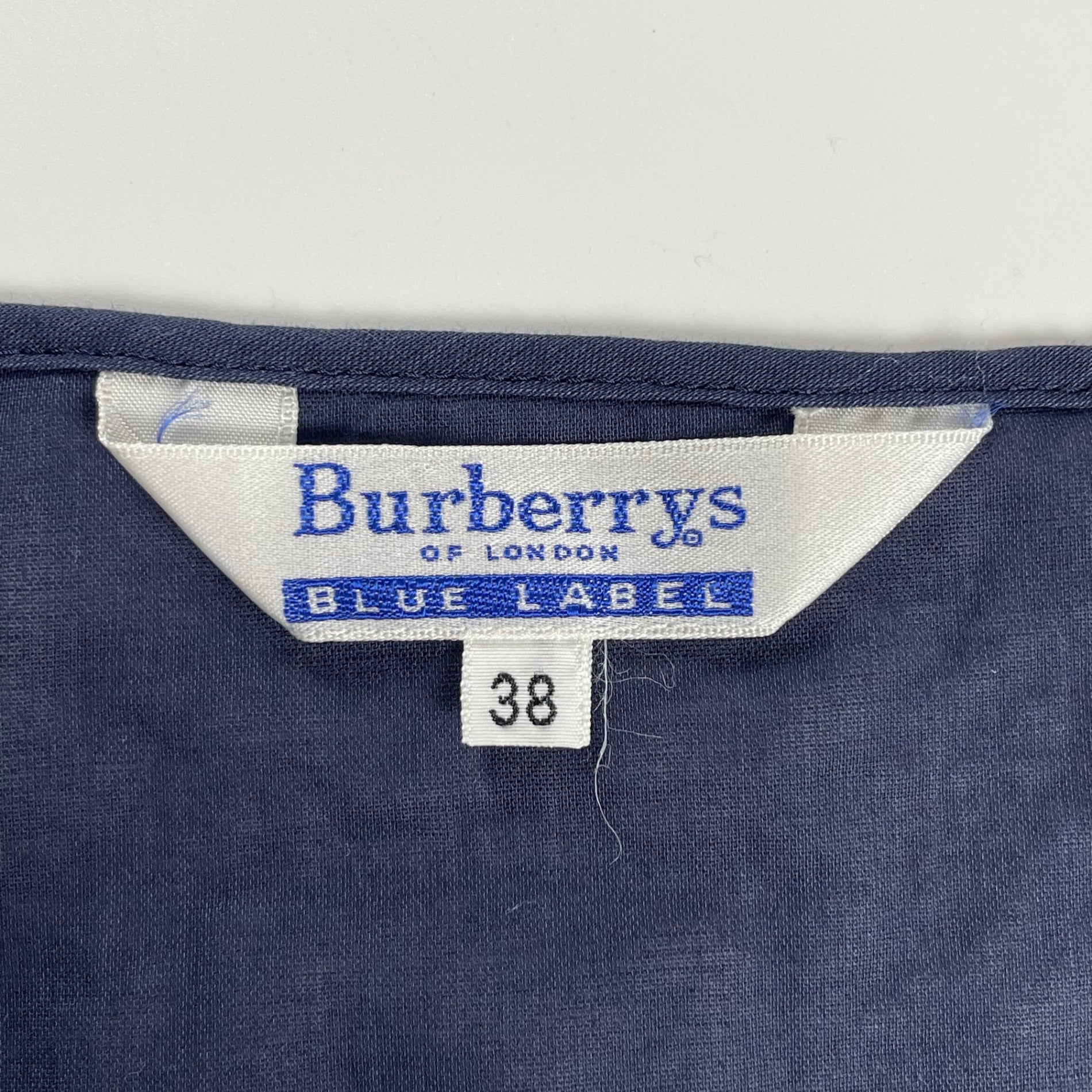 VINTAGE Burberry バーバリー Burberrys バーバリーズ / ノースリーブ タックプリーツブラウス ネイビー SIZE:38
