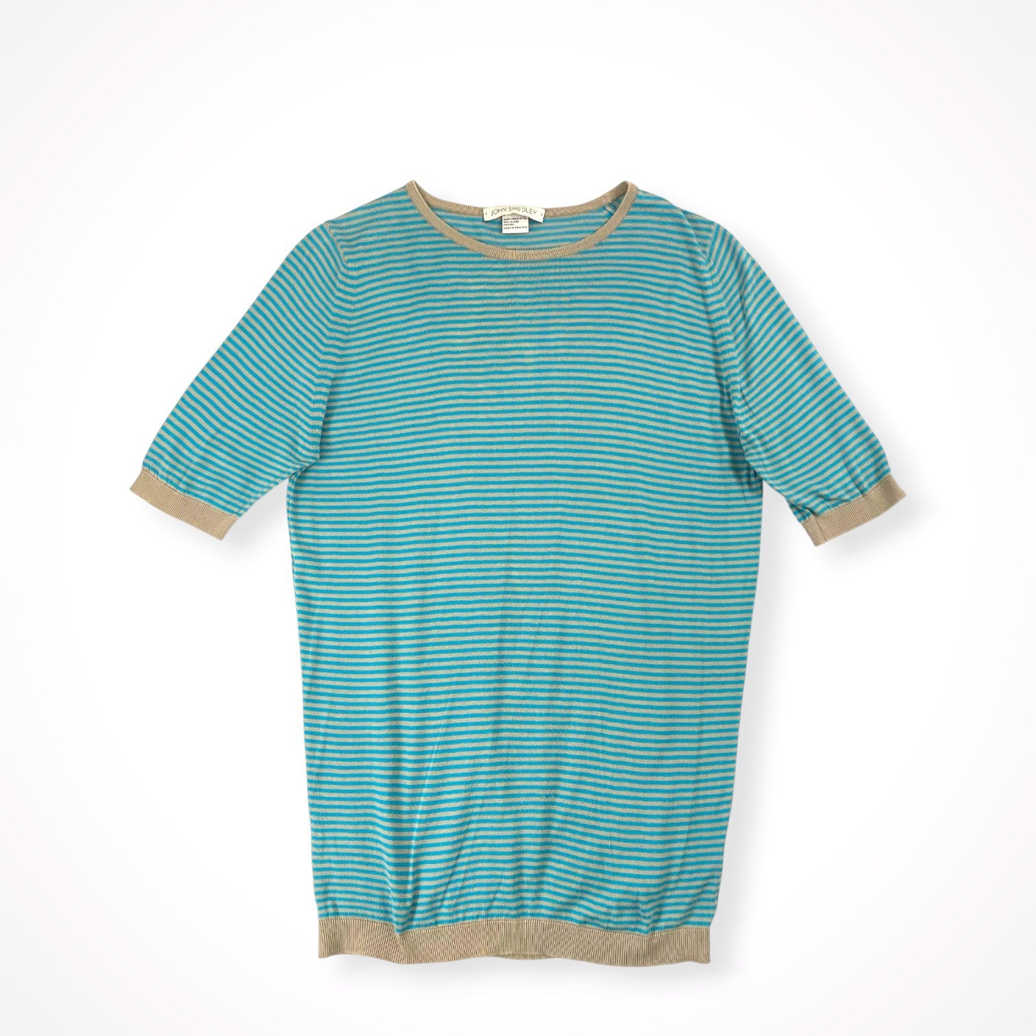 JOHN SMEDLEY / 半袖ボーダーニット 参考定価：40,000程度 SIZE:XS