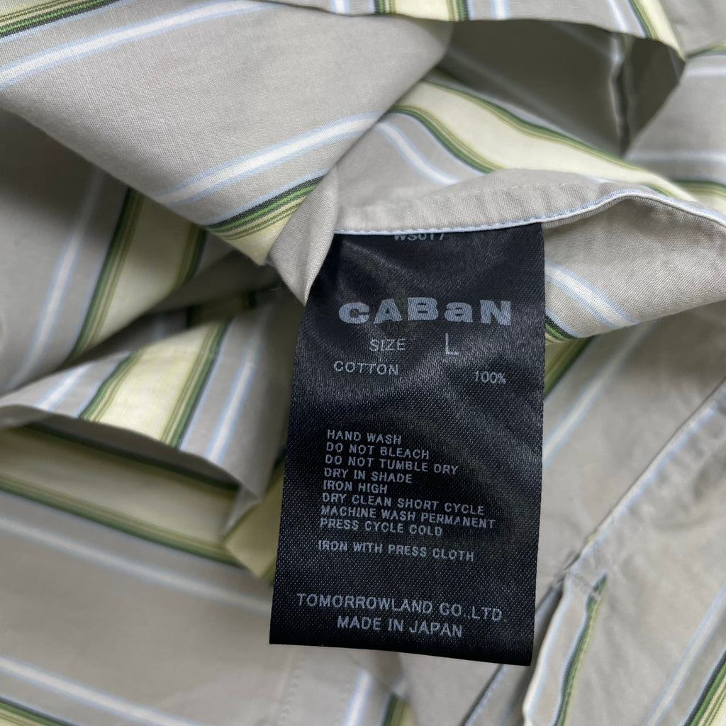 CABaN キャバン / ストライプバンドカラーシャツ 参考定価：30,000程度 SIZE:L