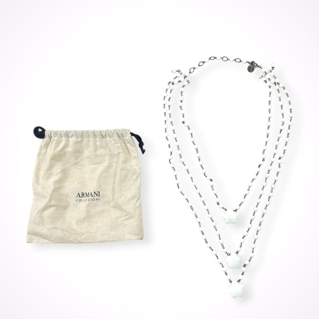 GIORGIO ARMANI / フラワーモチーフ3連ネックレス 参考定価：150,000程度