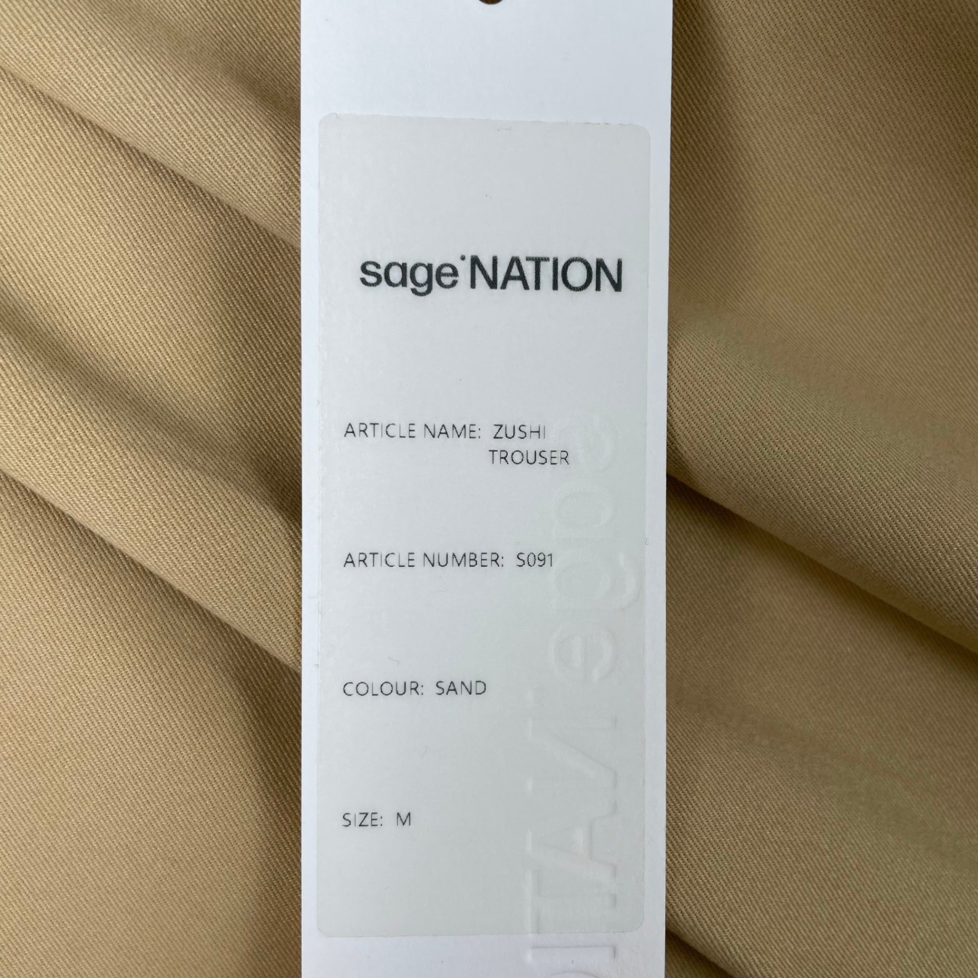 sage NATION セイジネーション / ZUSHI TROUSER 未使用品 S091 参考定価：90,000+tax SIZE:M