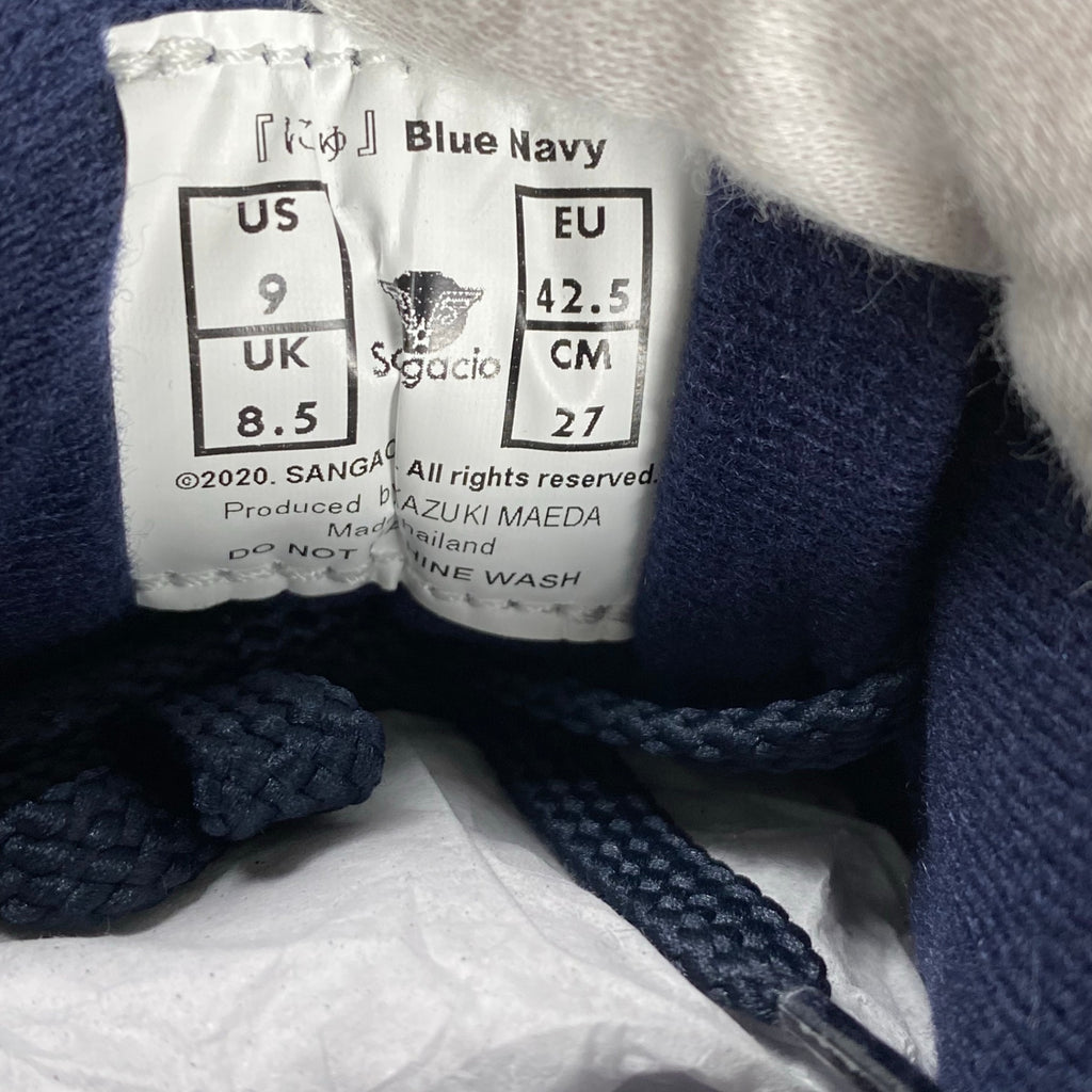 【未使用】 Sangacio サンガッチョ / BLUE × NAVY カウレザースニーカー 参考定価：24,000+tax SIZE:27cm
