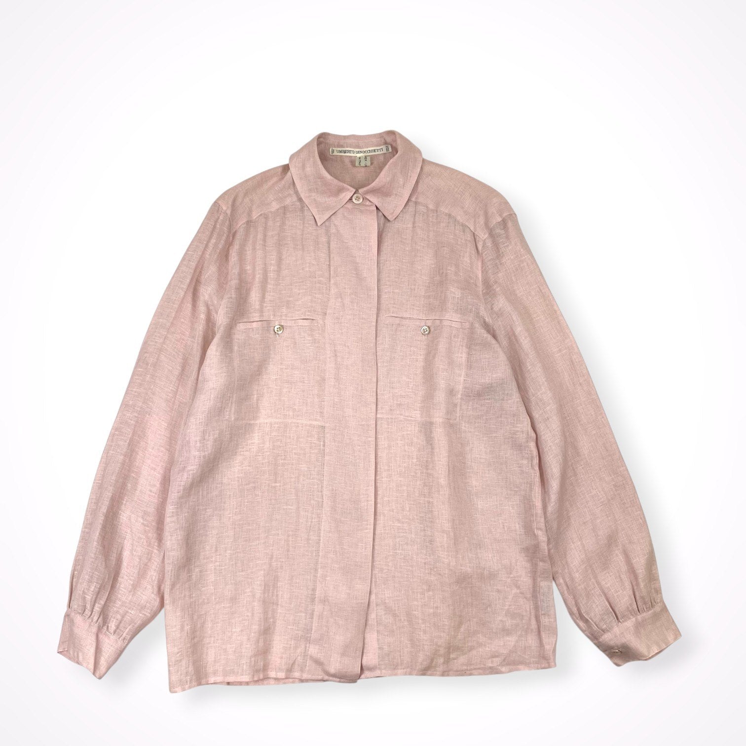 UMBERTO GINOCCHIETTI / ヴィンテージデザイナーズ リネンシャツ SIZE:44