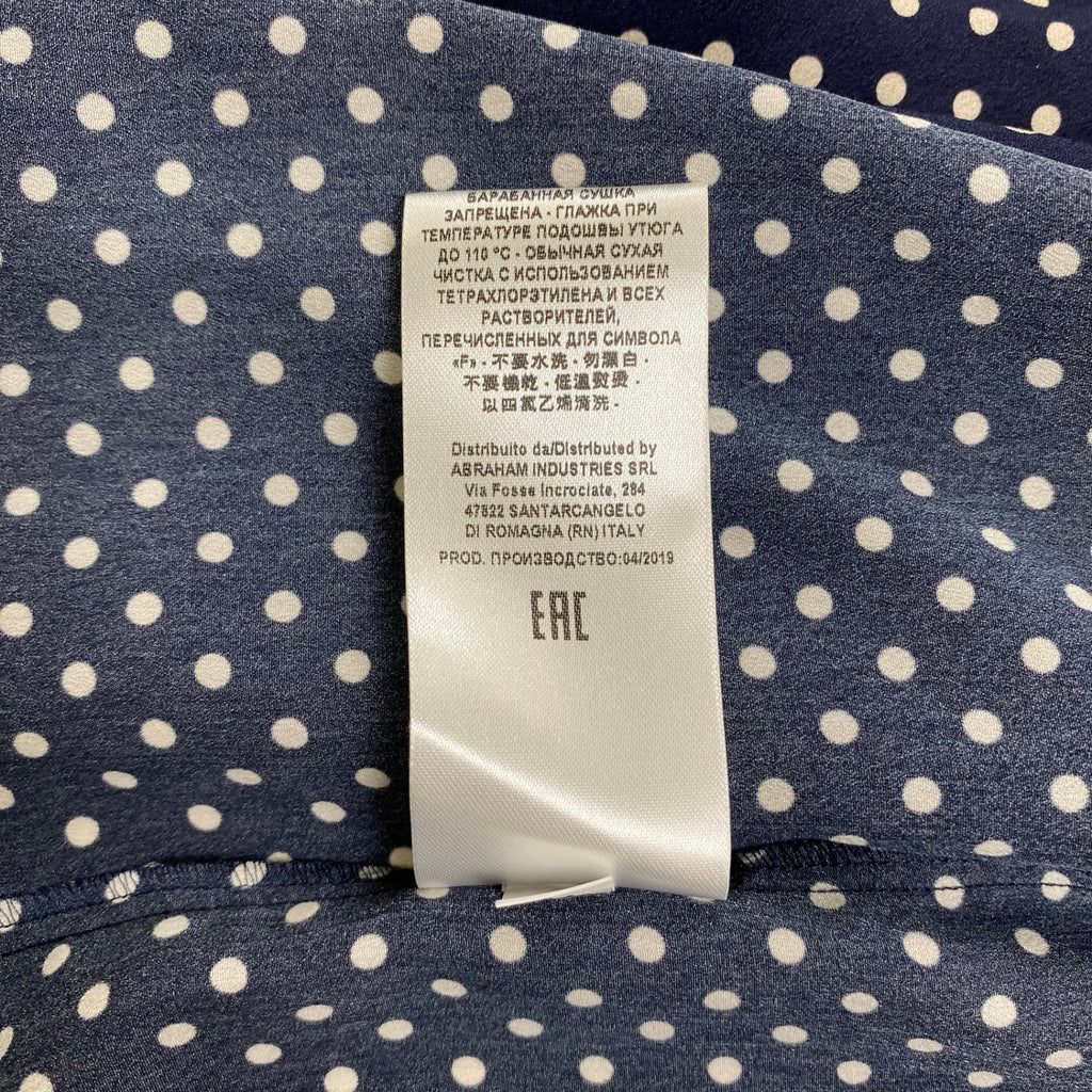 ERIKA CAVALLINI エリカ カヴァリーニ / ドット柄 2WAYシャツワンピース ネイビー 参考定価：50,000程度 SIZE:42