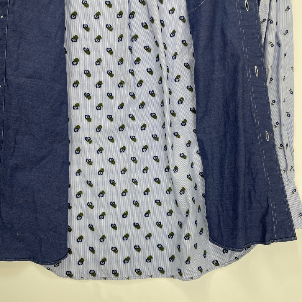 JUNYA WATANABE COMME des Garcons MAN ジュンヤワタナベ コムデギャルソン メン / フラワー刺繍切替シャツ 日本製 SIZE:S