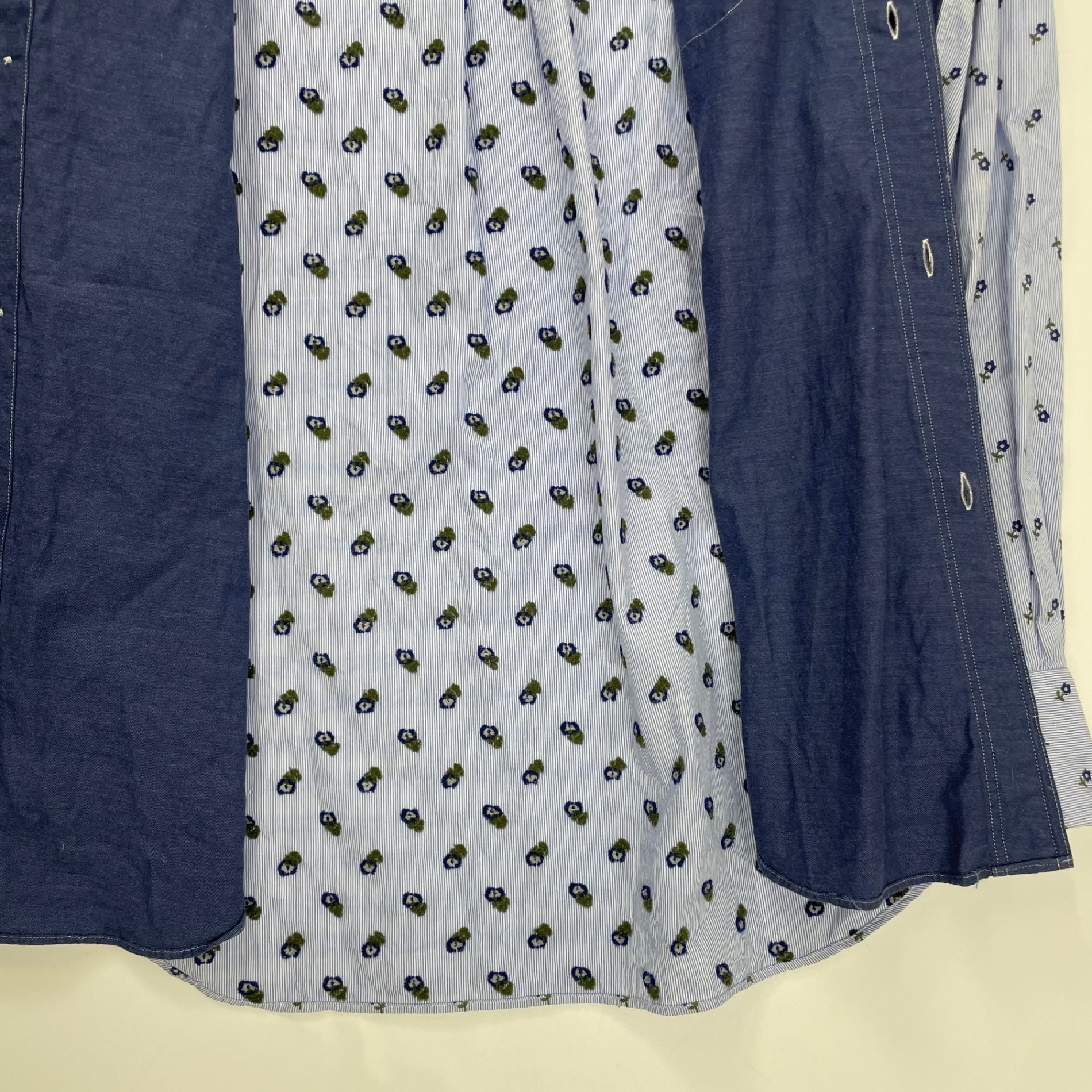 JUNYA WATANABE COMME des Garcons MAN ジュンヤワタナベ コムデギャルソン メン / フラワー刺繍切替シャツ 日本製 SIZE:S