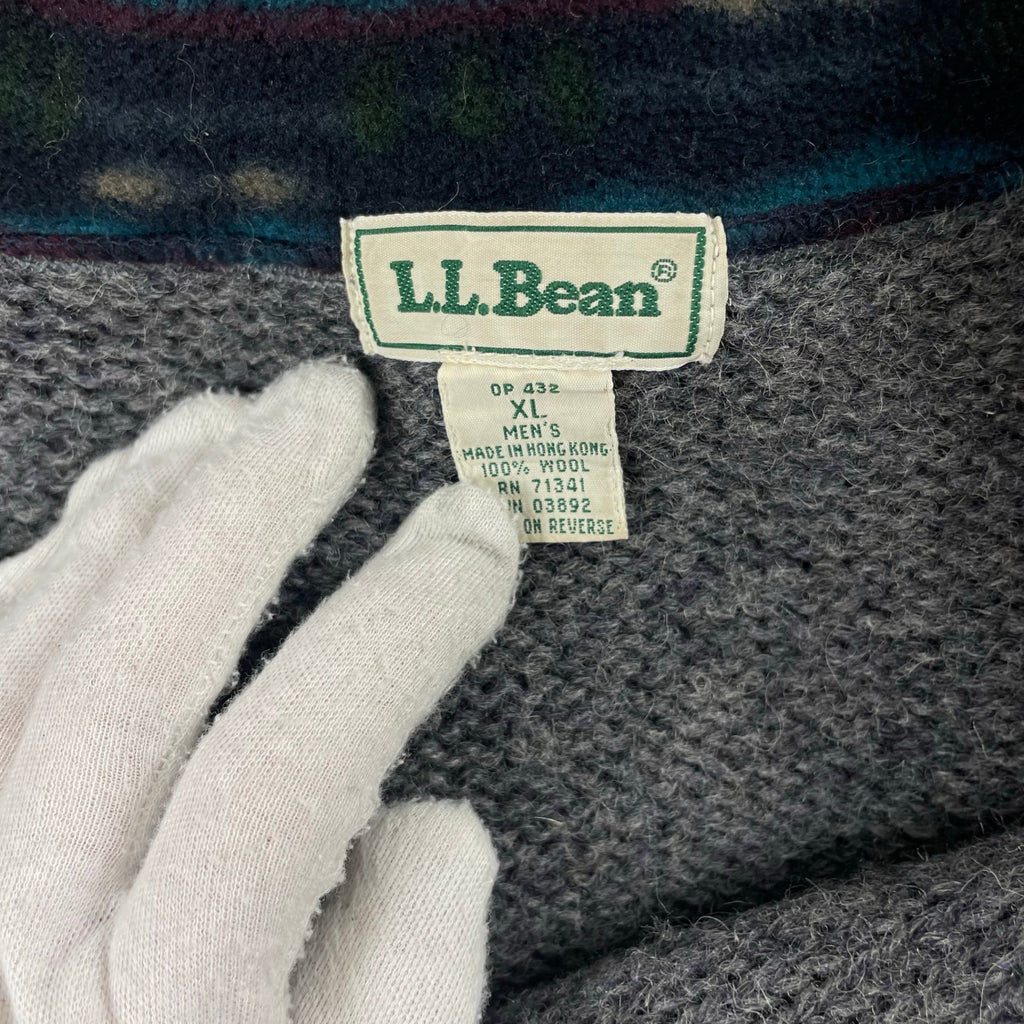 L.L. Bean / 90sフリース切替ハーフジップニット SIZE：XL