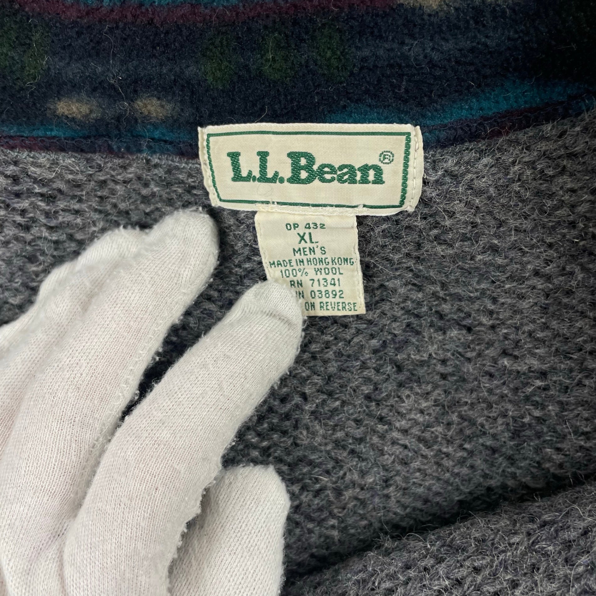 L.L. Bean / 90sフリース切替ハーフジップニット SIZE：XL