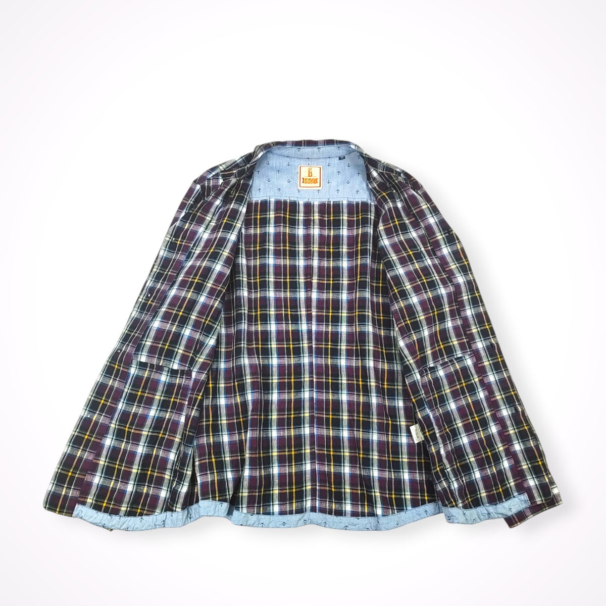 BARACUTA / マドラスチェック リネンシャツジャケット 参考定価：35,000程度 SIZE:42