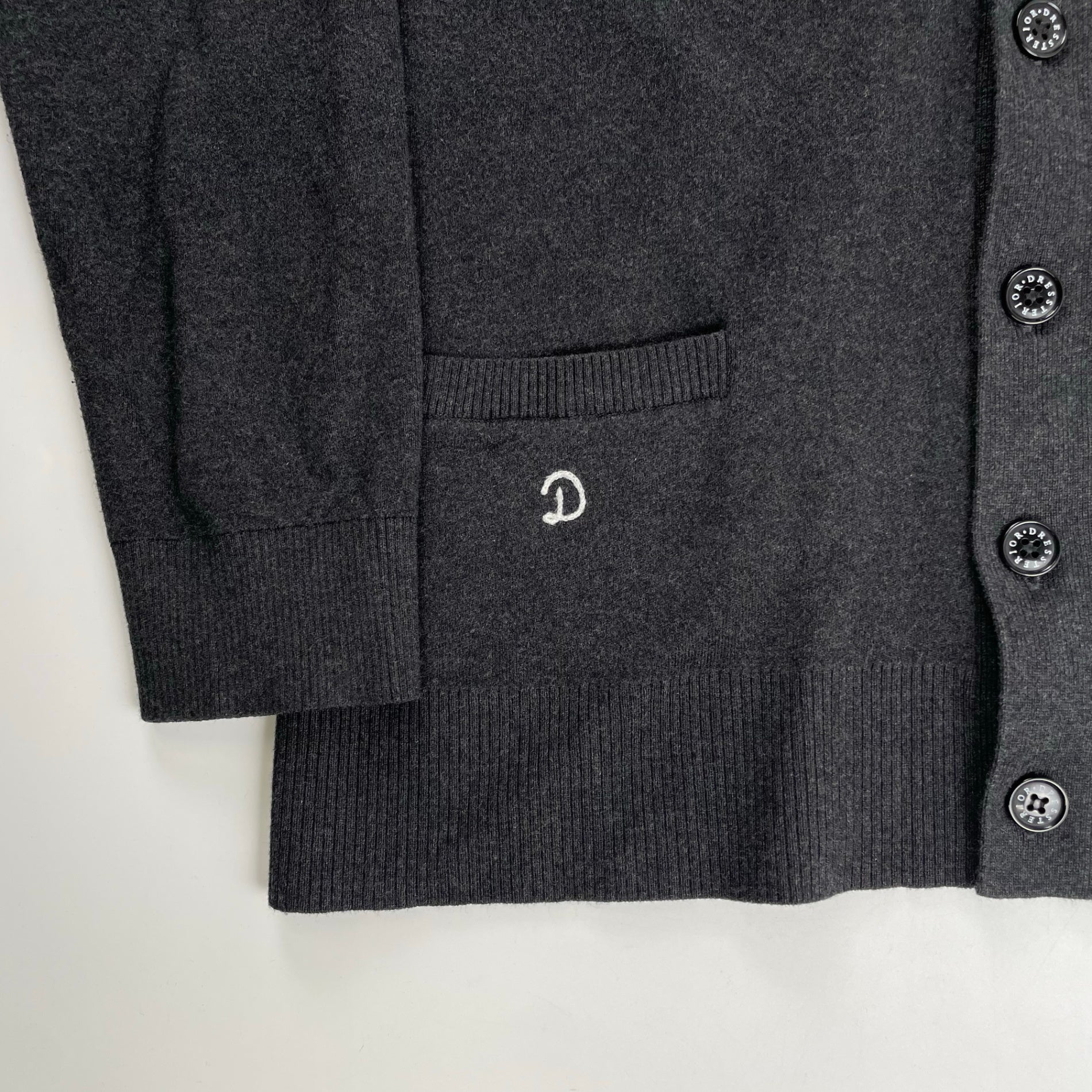 DRESSTERIOR ドレステリア / コットンカシミヤ スムースカーディガン グレー Safari12月号掲載 参考定価：17,000+tax SIZE:S