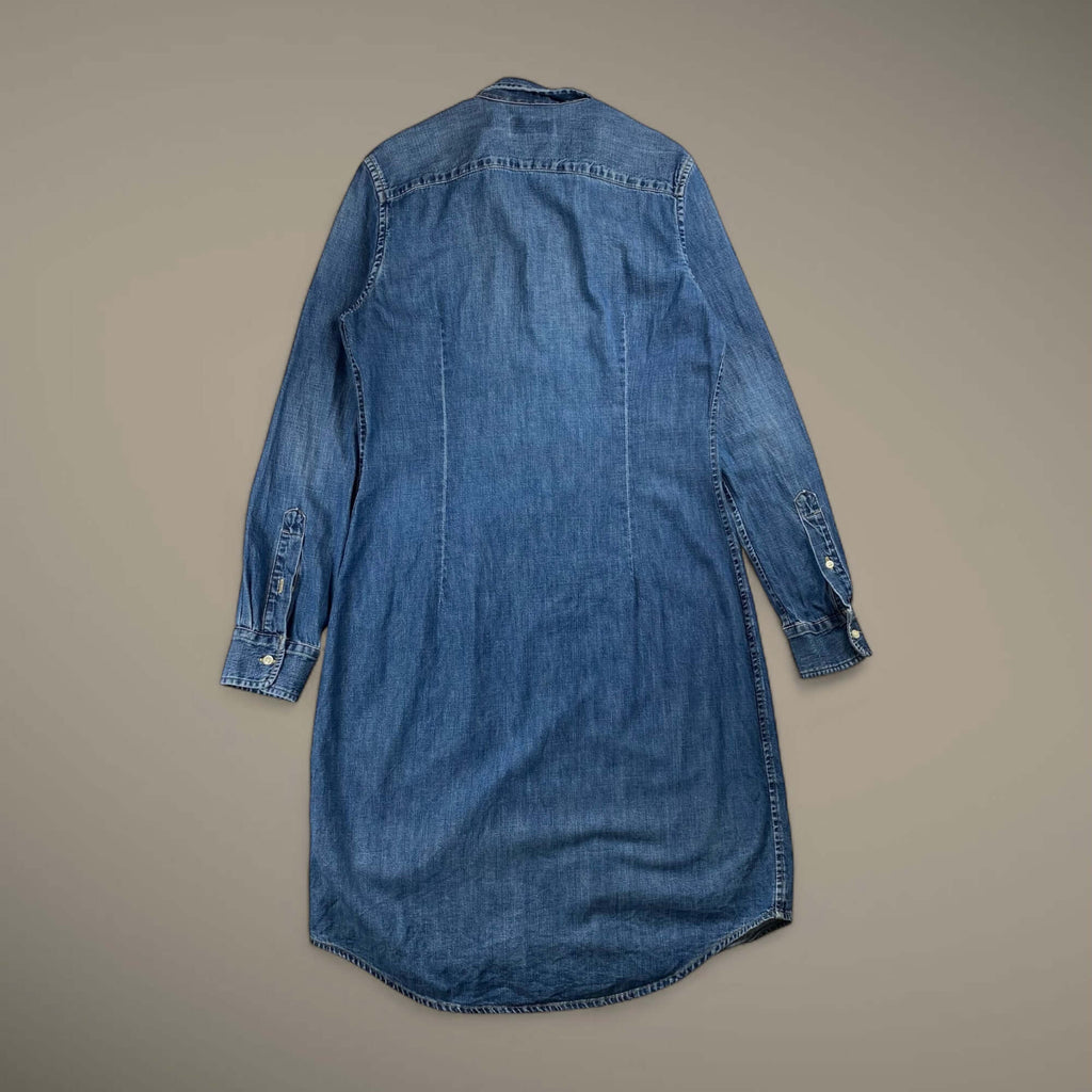 【美品】 RALPH LAUREN ラルフローレン / デニムシャツワンピース ボタンダウン SIZE:M