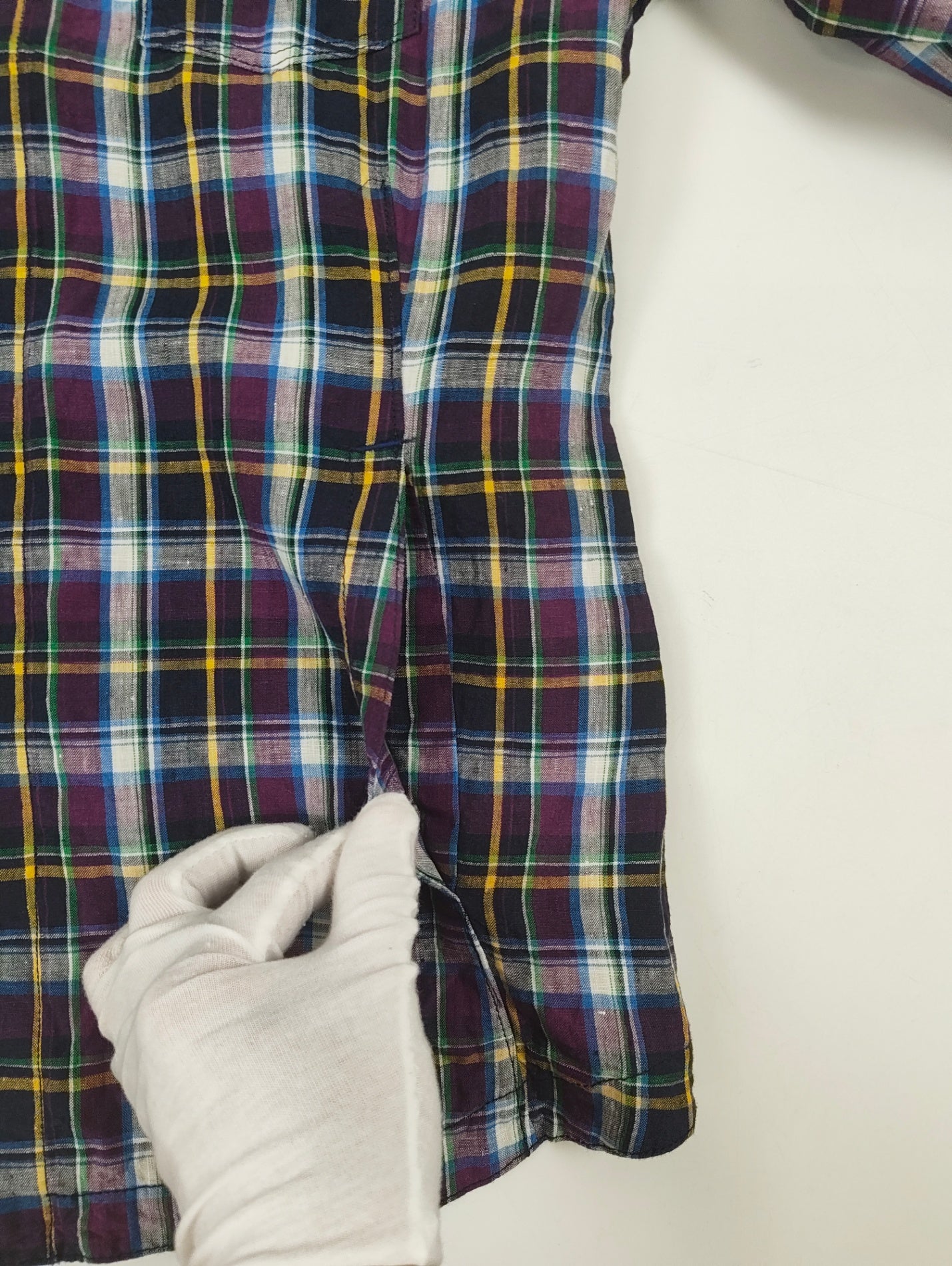 BARACUTA / マドラスチェック リネンシャツジャケット 参考定価：35,000程度 SIZE:42