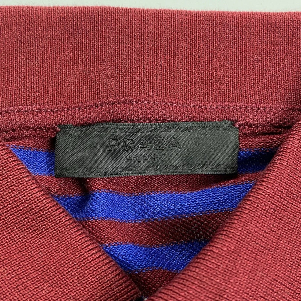 PRADA プラダ / ボーダー ポロシャツ 三角ロゴプレート ユニセックス UJM730 SIZE:XS
