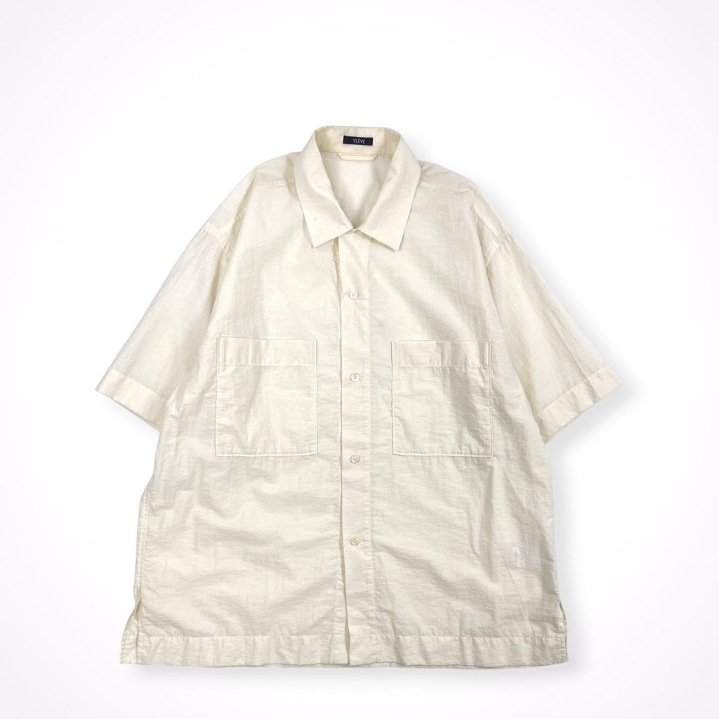 YLEVE / コットンナイロンオープンカラーシャツ 参考定価：24,000+tax SIZE:5