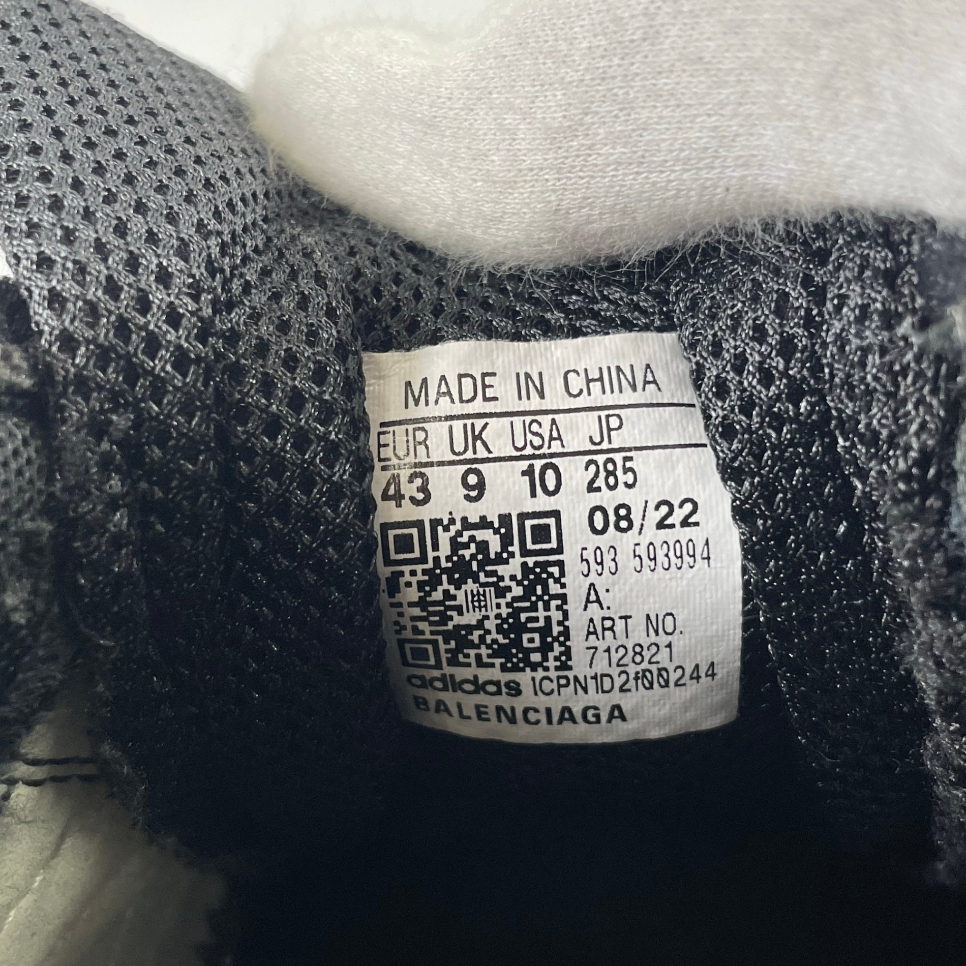 adidas × BALENCIAGA / コラボ TRIPLE S TRAINERS ブラック SIZE:28.5cm