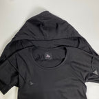 THE URBAN APPAREL / フーディTEE 半袖パーカー ブラック コットン100％