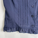 VINTAGE Burberry バーバリー Burberrys バーバリーズ / ノースリーブ タックプリーツブラウス ネイビー SIZE:38