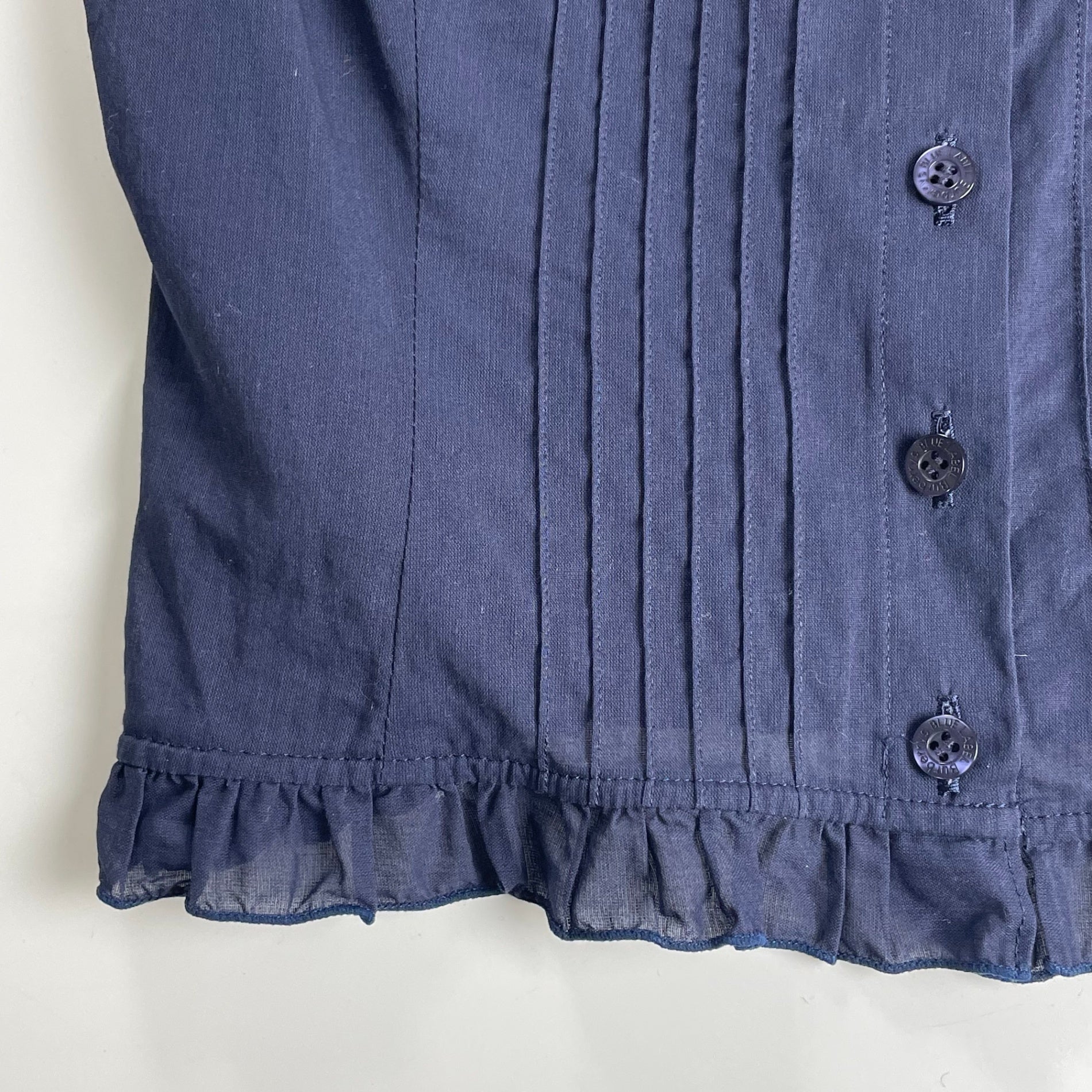 VINTAGE Burberry バーバリー Burberrys バーバリーズ / ノースリーブ タックプリーツブラウス ネイビー SIZE:38