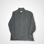 Ermenegildo Zegna エルメネジルドゼニア / コットンヘリンボーンシャツ 貝ボタン SIZE:S