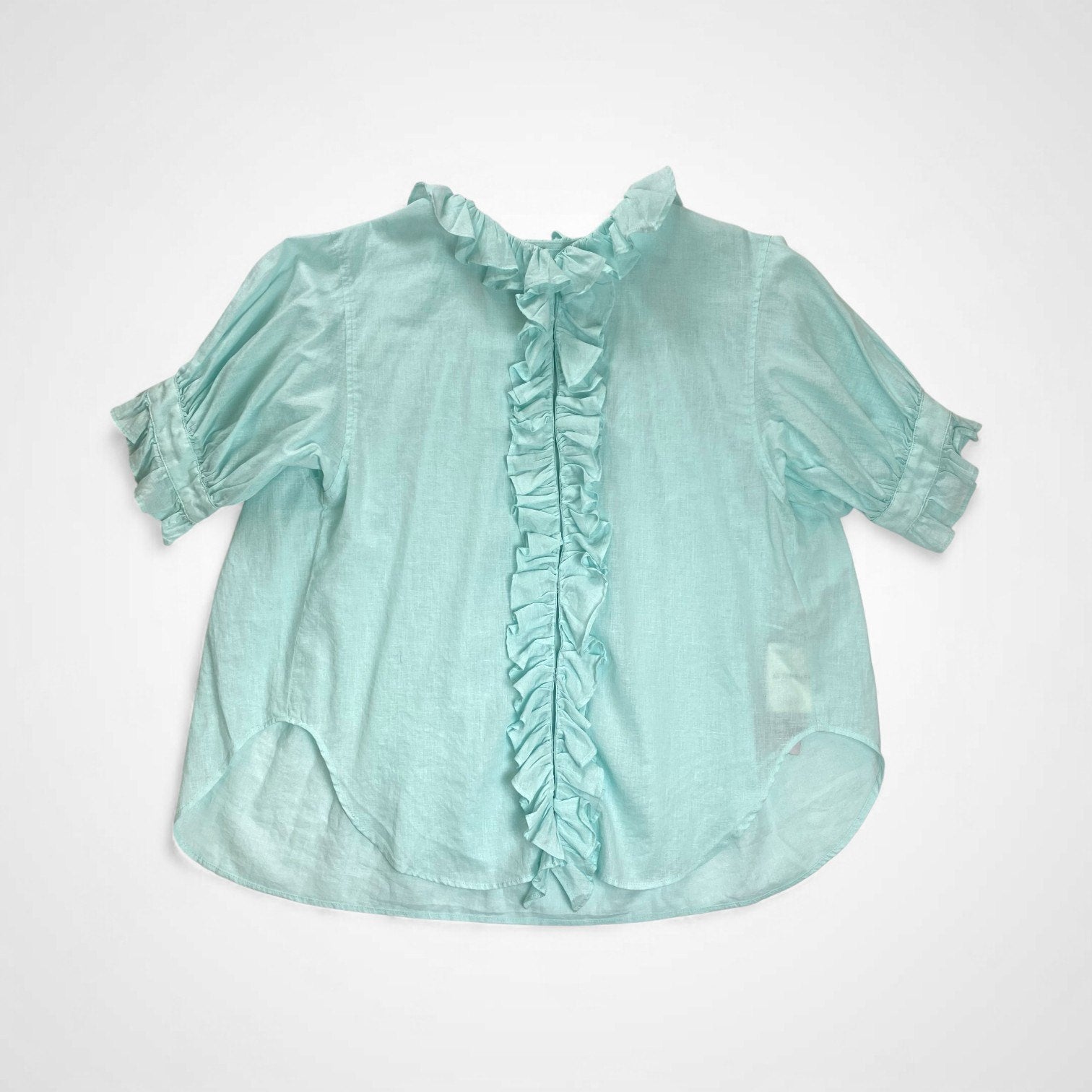 BEAMS BOY ビームスボーイ / コットンリネンフリルギャザーブラウス 未使用 参考定価：14,800+tax SIZE:FREE