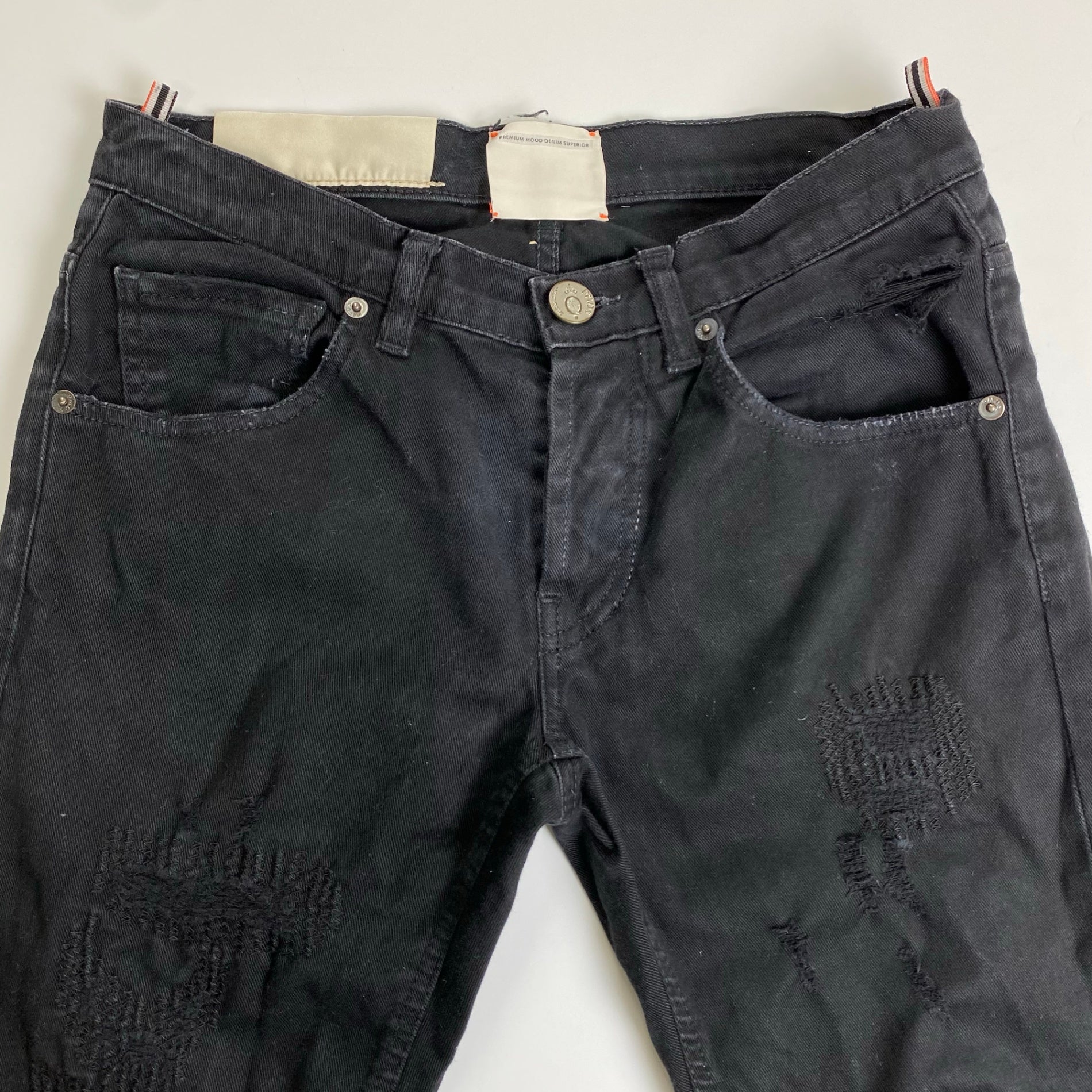 P.M.D.S. PREMIUM MOOD DENIM SUPERIOR / ダメージ リペア加工 デニムパンツ 参考定価：40,000程度 SIZE:W28