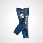 Wrangler GREEN DOOR ラングラー グリーンドア / リメイク箔押しデニムパンツ USA生地 SIZE:33×38(カットオフ)