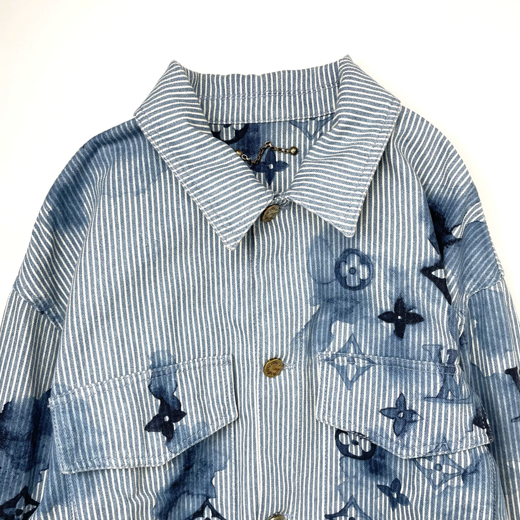 LOUIS VUITTON / 21SS ストライプモノグラムワーク デニムジャケット ヴァージルアブロー SIZE:XL