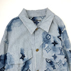 LOUIS VUITTON / 21SS ストライプモノグラムワーク デニムジャケット ヴァージルアブロー SIZE:XL