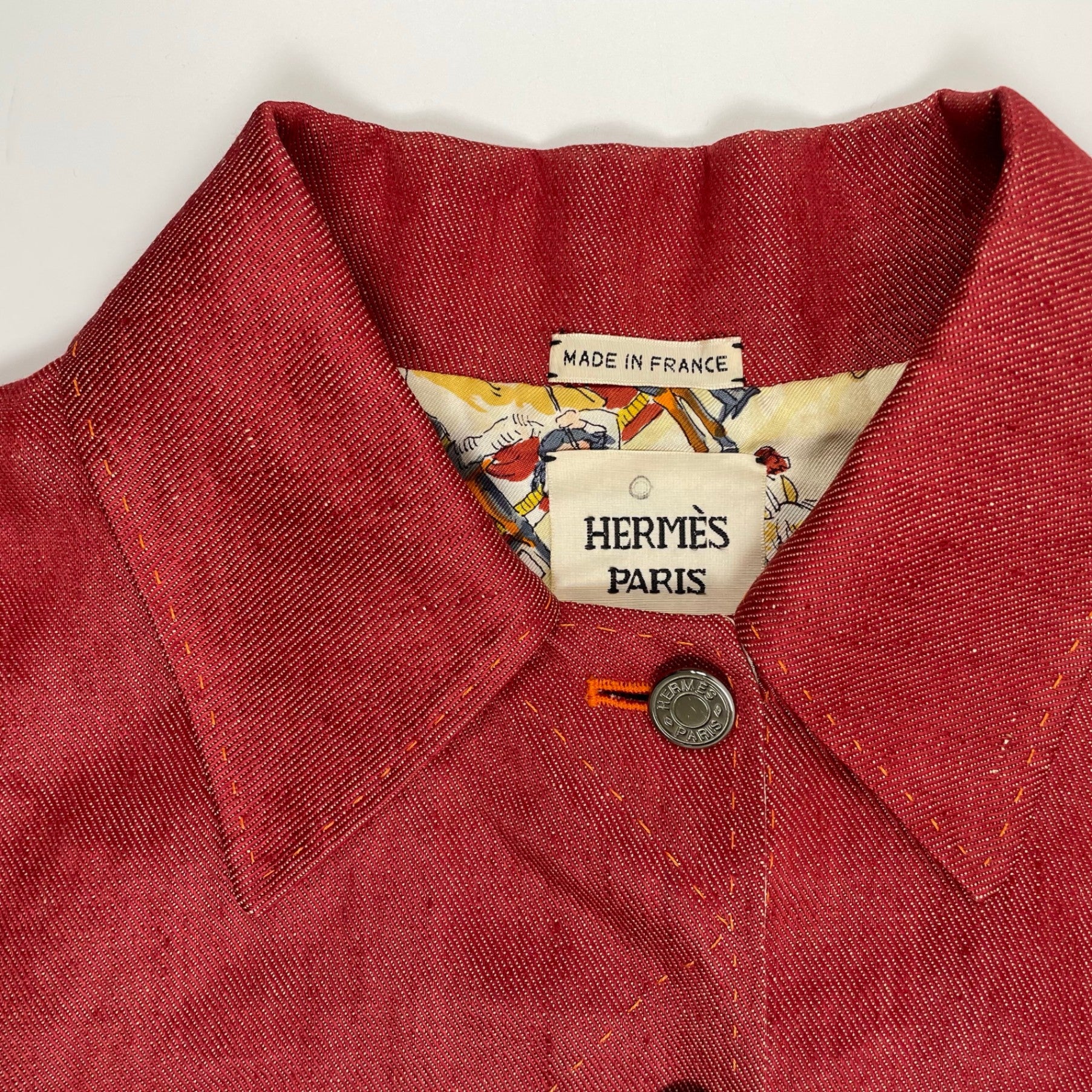 HERMES エルメス / カレライニング リネンデニムジャケット ゴルチエ期 参考定価：520,000程度 SIZE：36