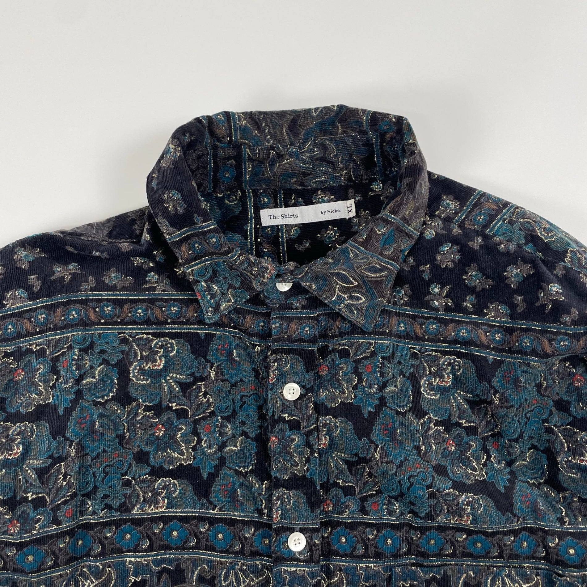 Niche. ニッチ / オリエンタル柄コーデュロイシャツ 参考定価：20,000程度 SIZE：XL
