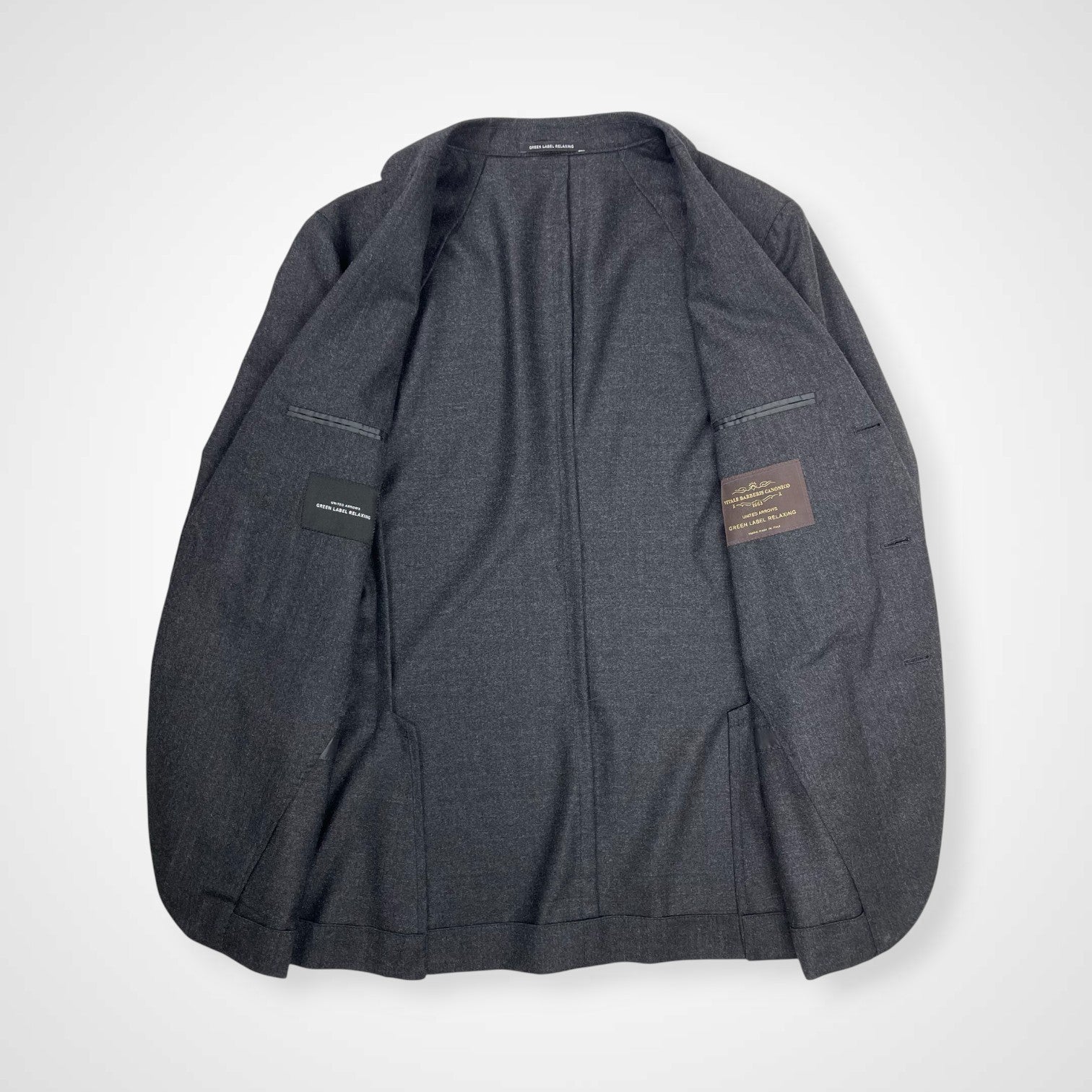 green label relaxing グリーンレーベル リラクシング / CANONICOフラノ2ピース セットアップ グレー 参考定価：45,000+tax SIZE:S程度