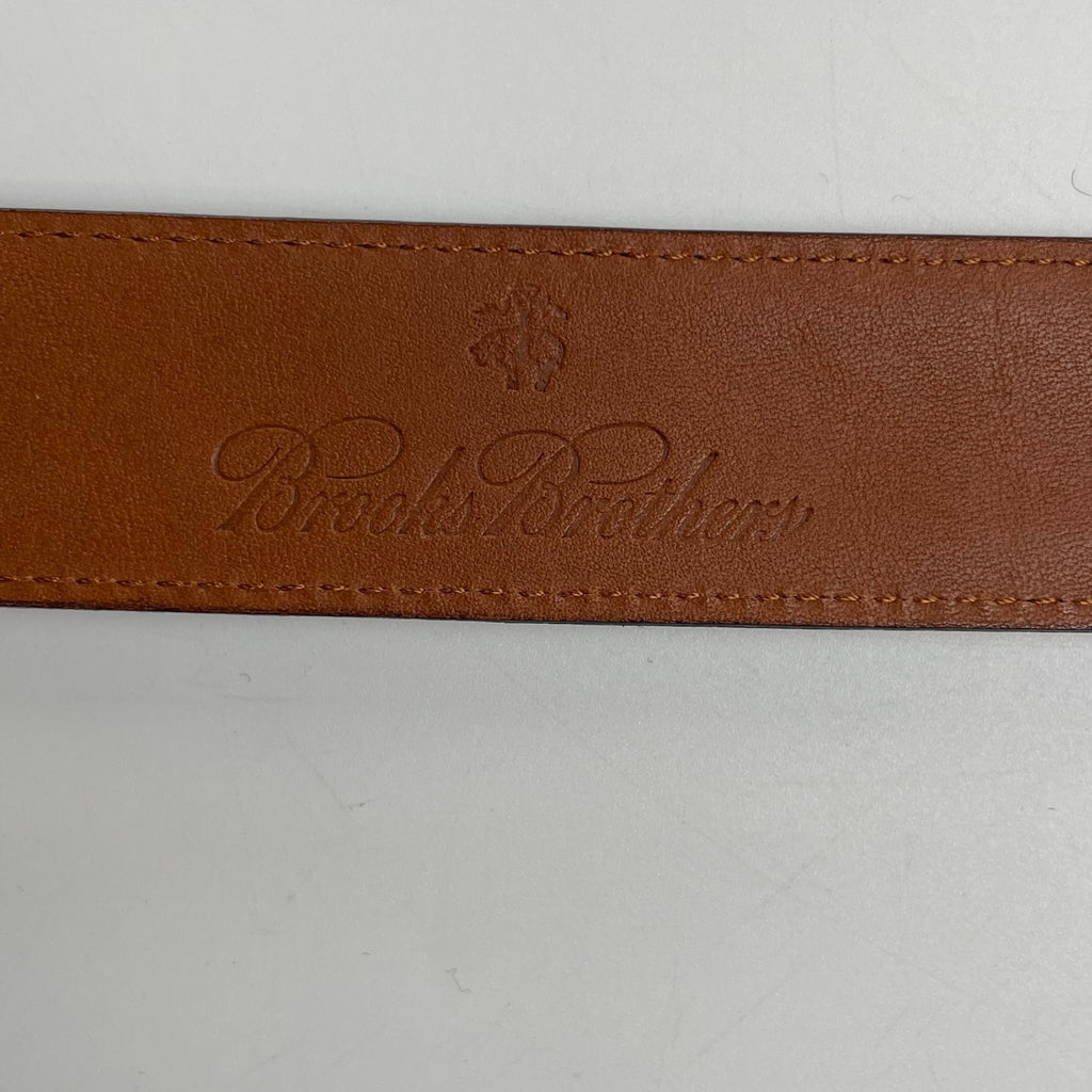 Brooks Brothers ブルックス ブラザーズ / レザーベルト ダークブラウン ゴールドバックル 日本製 美品 全長：105cm