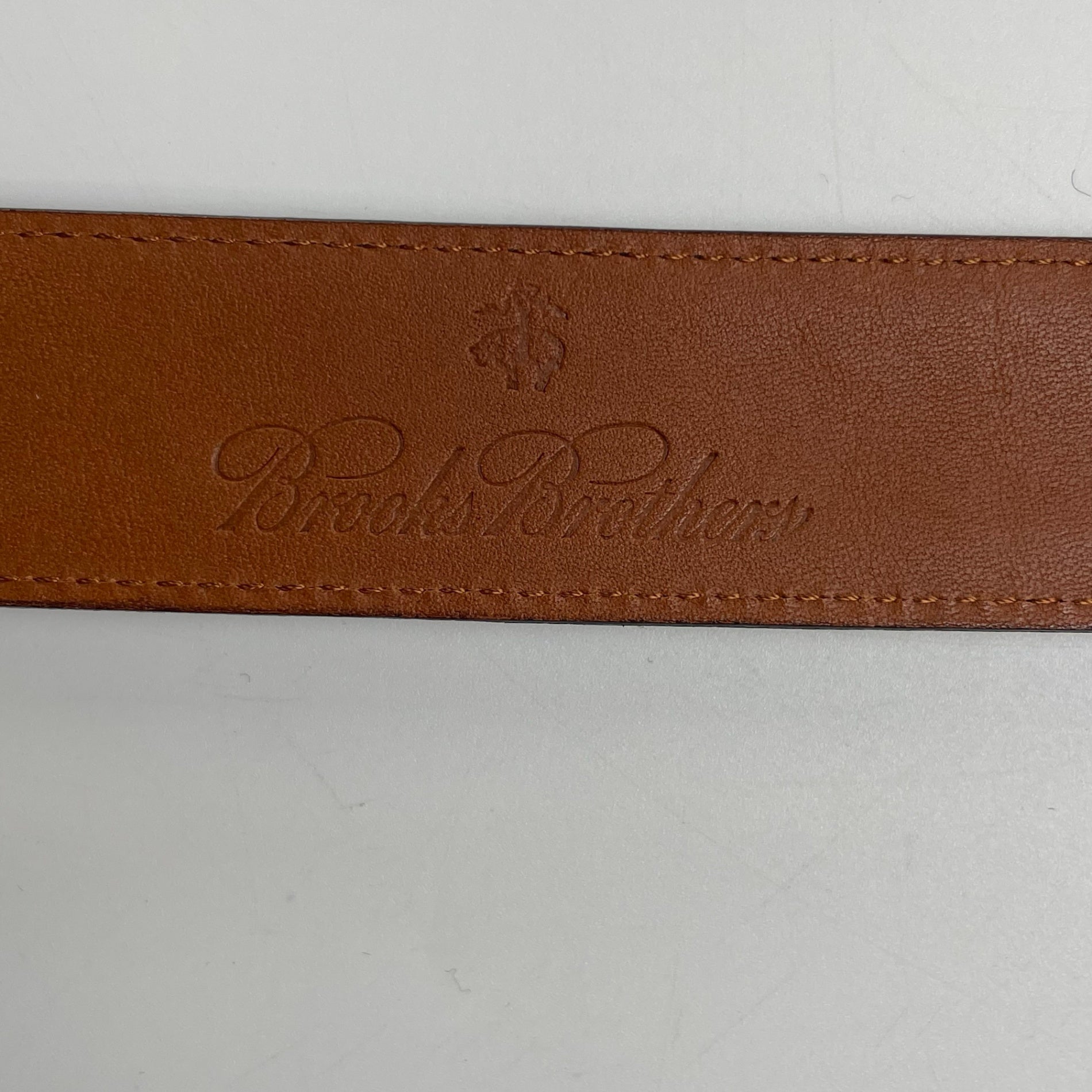 Brooks Brothers ブルックス ブラザーズ / レザーベルト ダークブラウン ゴールドバックル 日本製 美品 全長：105cm